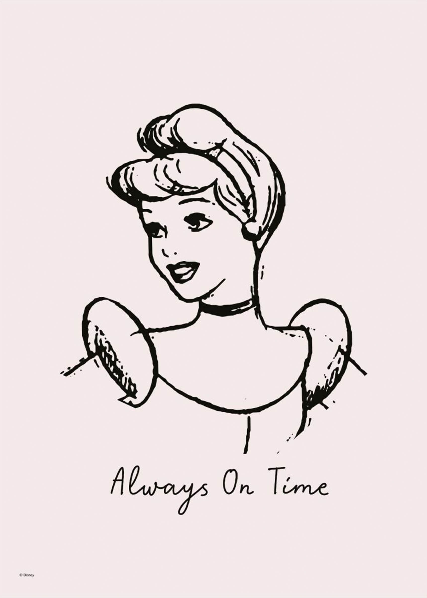 Disney Princess Cinderella Sketch No.4 Poster - Figurenporträt Grafik (21x30 cm)