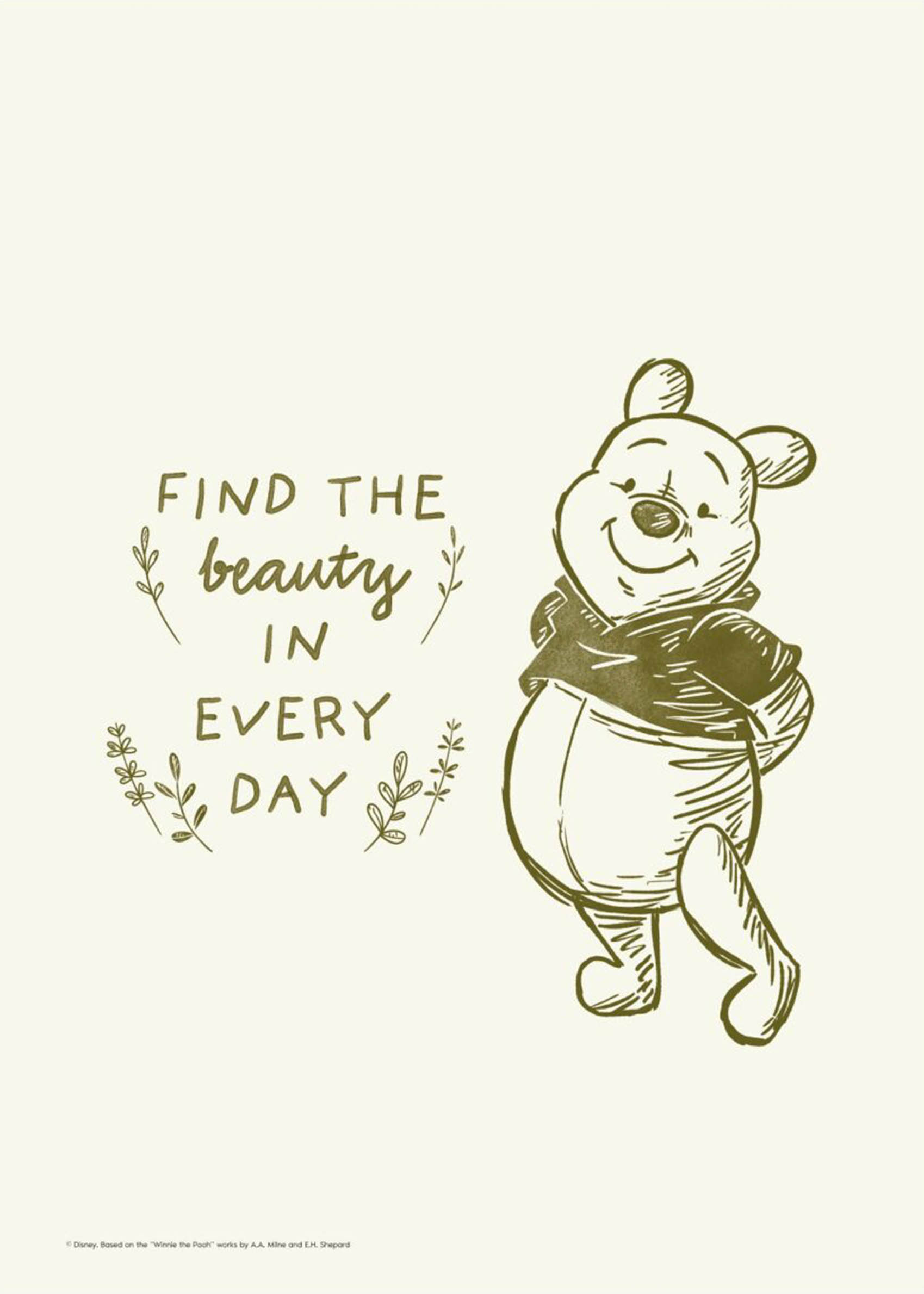 Disney's Winnie the Pooh Find Beauty Daily - Børneillustration (50x70 cm)
