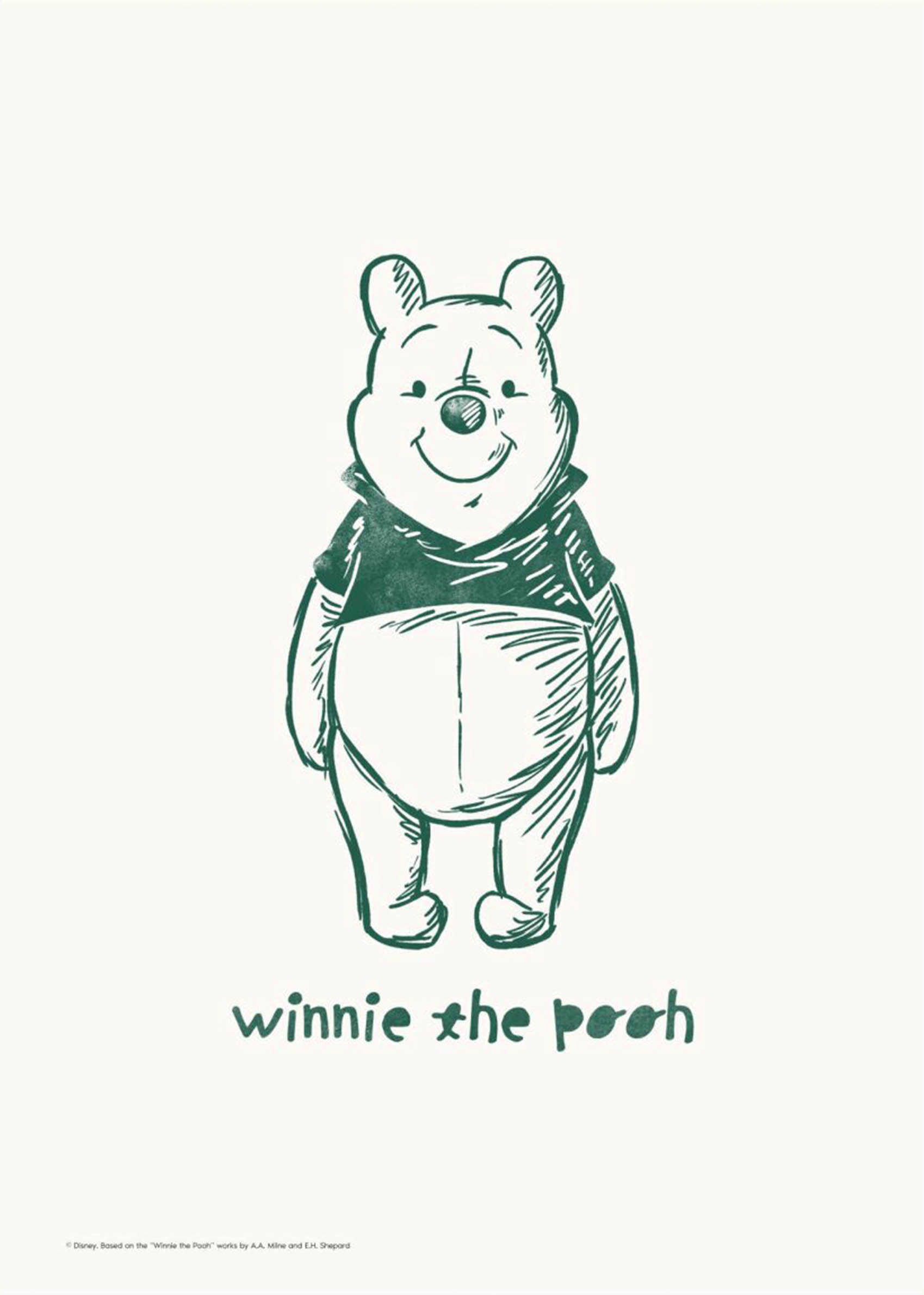 Disney's Winnie the Pooh Standing Smile - Karakterillustration (30x40 cm)