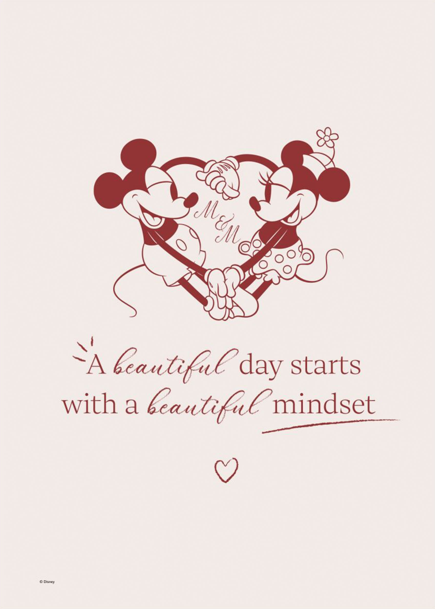 Mickey & Minnie Mouse Mindset Love Poster - Figuren-Grafik (21x30 cm)