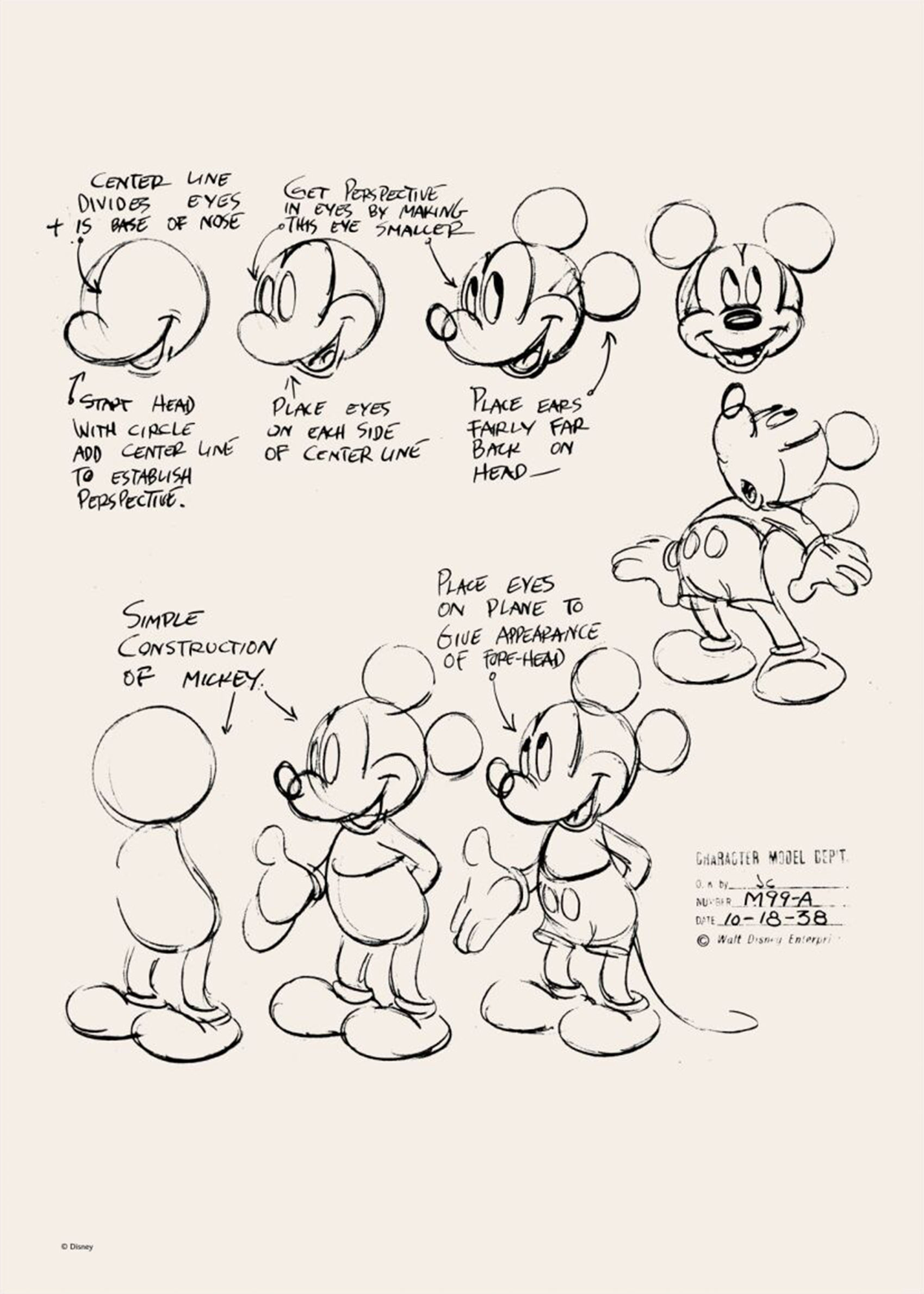 Mickey Mouse Sketch Tutorial - Figurenillustration (21x30 cm)