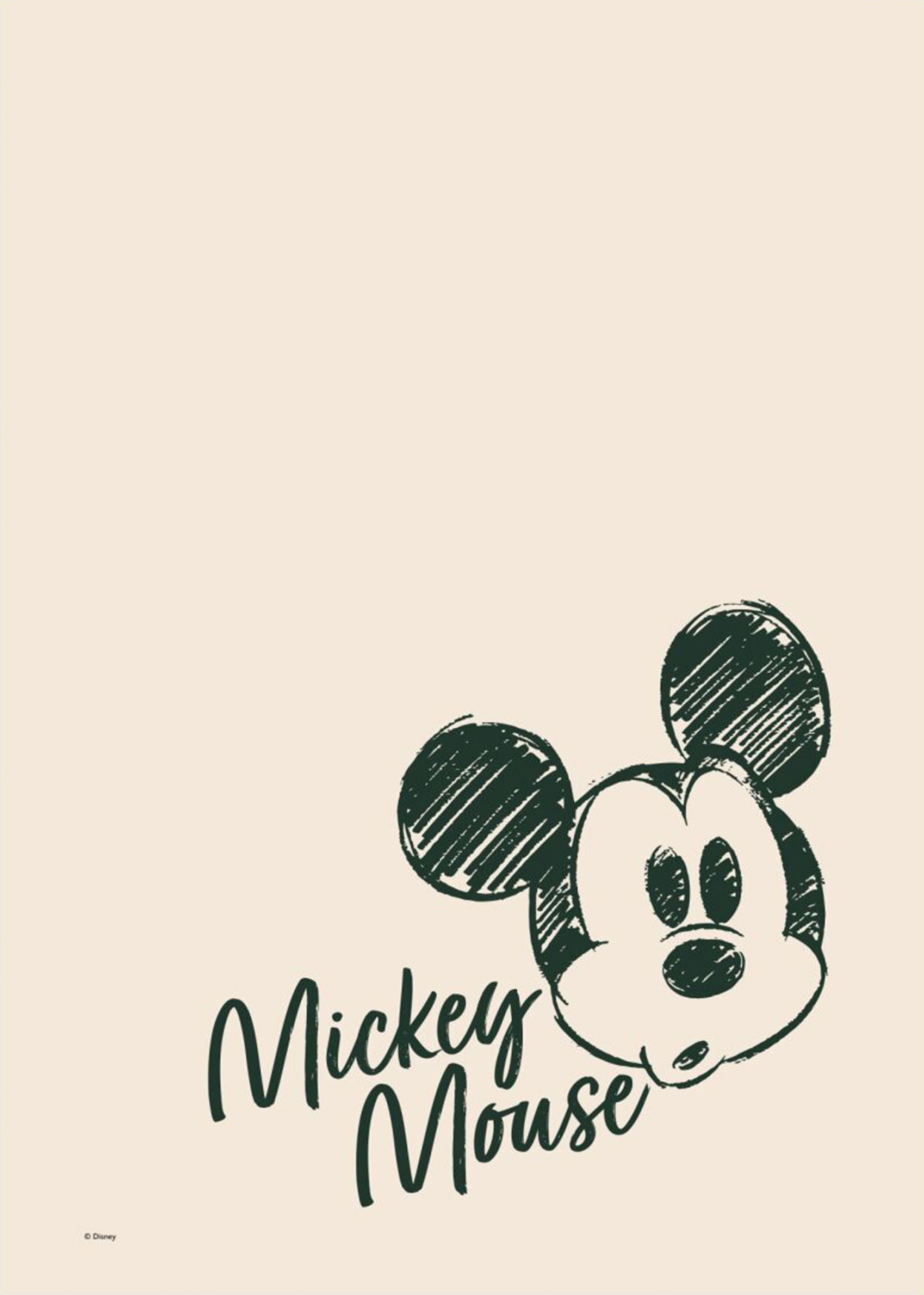 Mickey Mouse Scribble Face Poster - Charaktergrafik (50x70 cm)