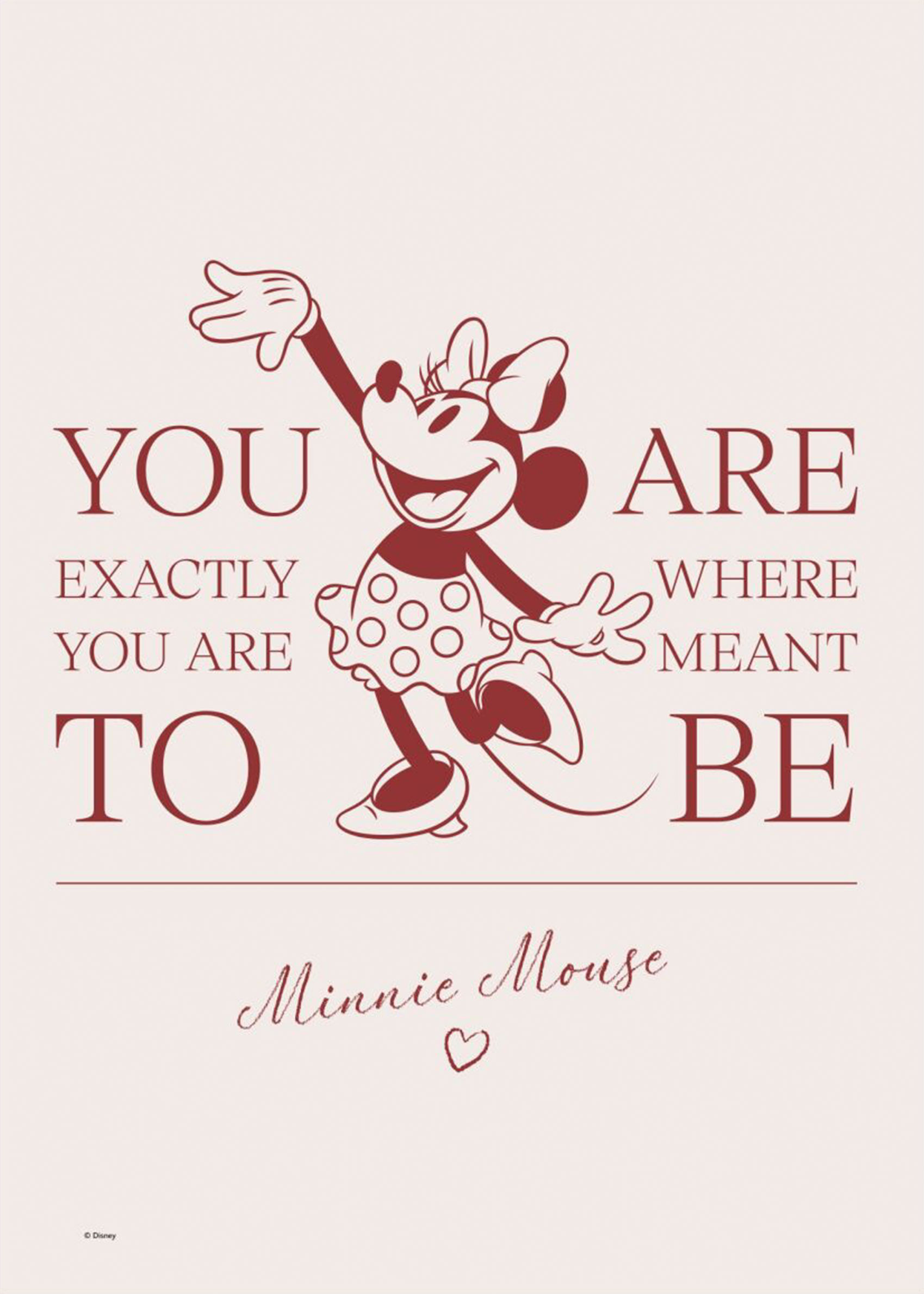 Minnie Mouse Joyful Words Poster - Minnie-illustration (21x30 cm)