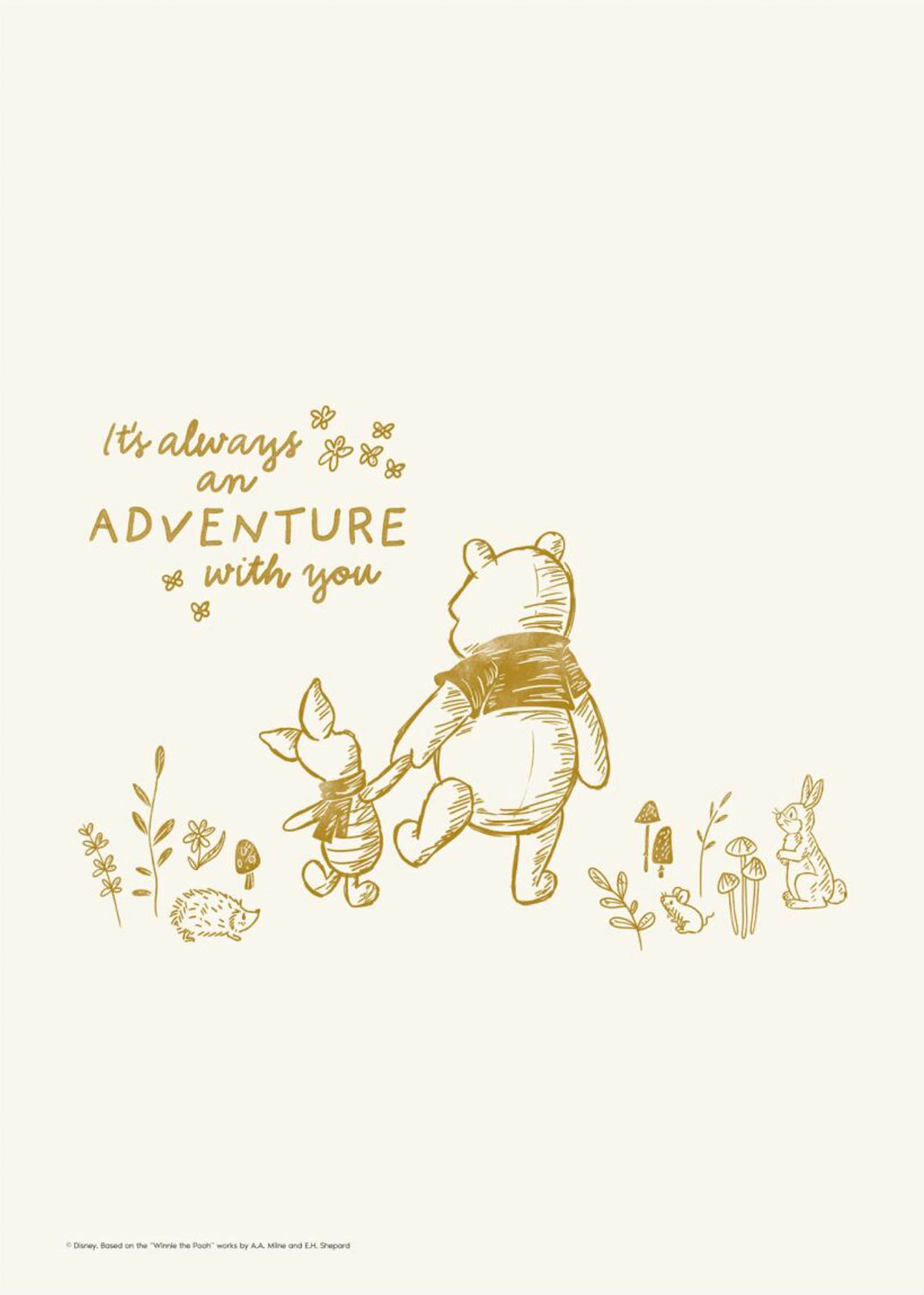 Winnie the Pooh Adventure With You Poster - Disneyillustration (50x70 cm)