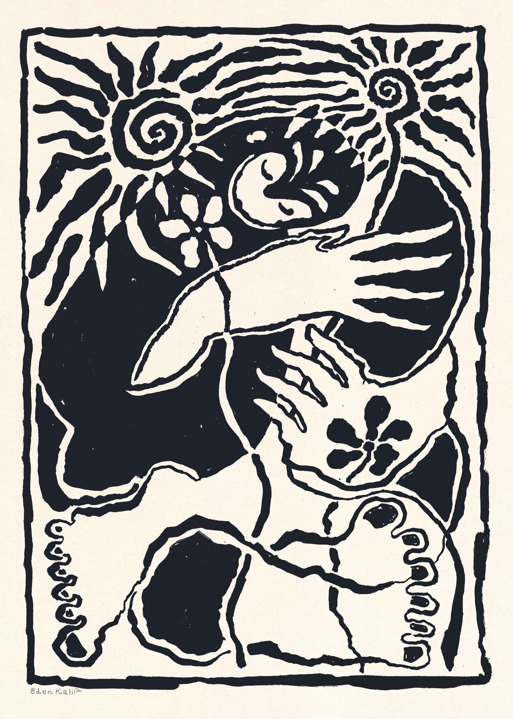 Protection - Figure line art (70x100 cm)