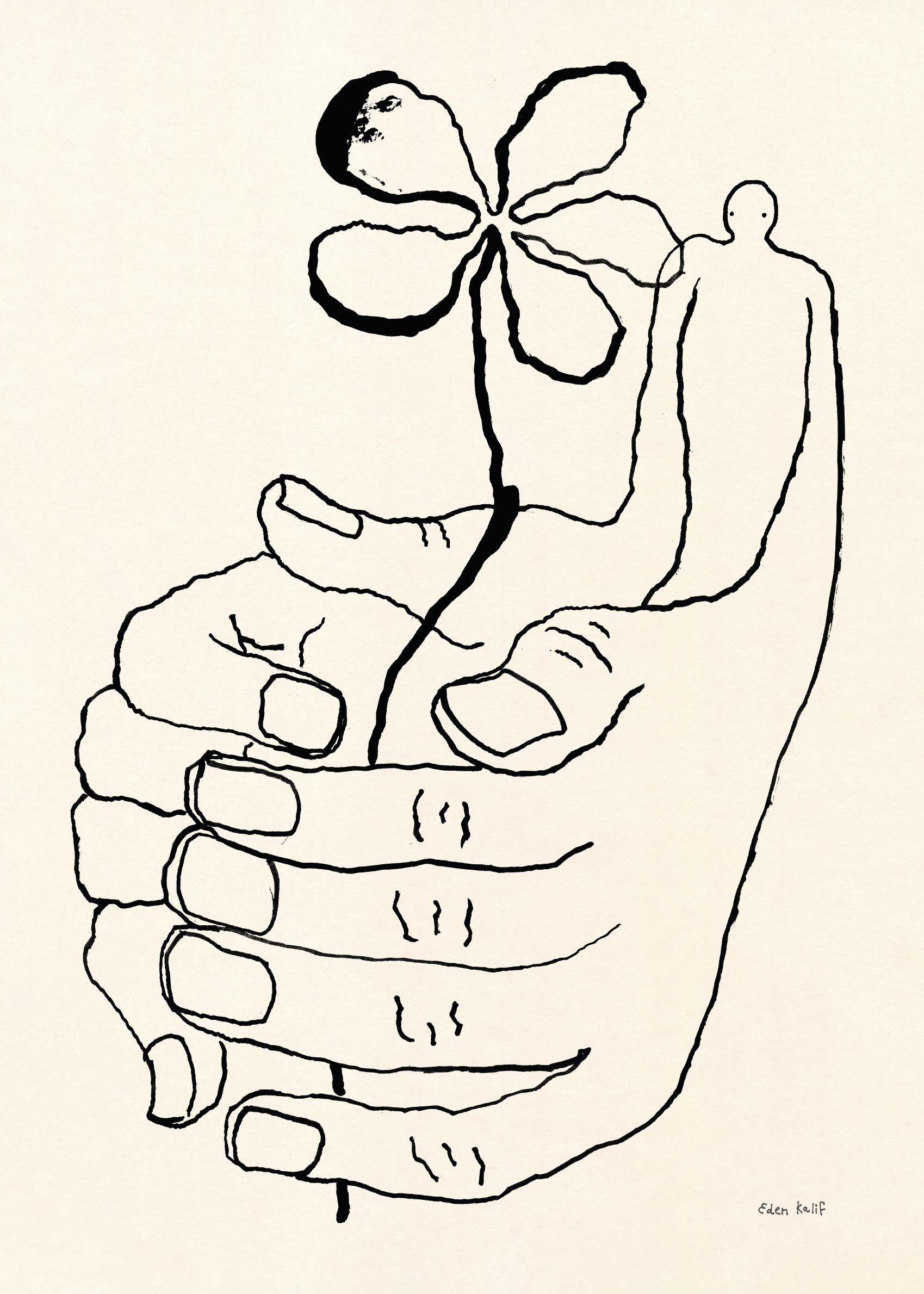 Let it Grow Poster - Flower line art (50x70 cm)