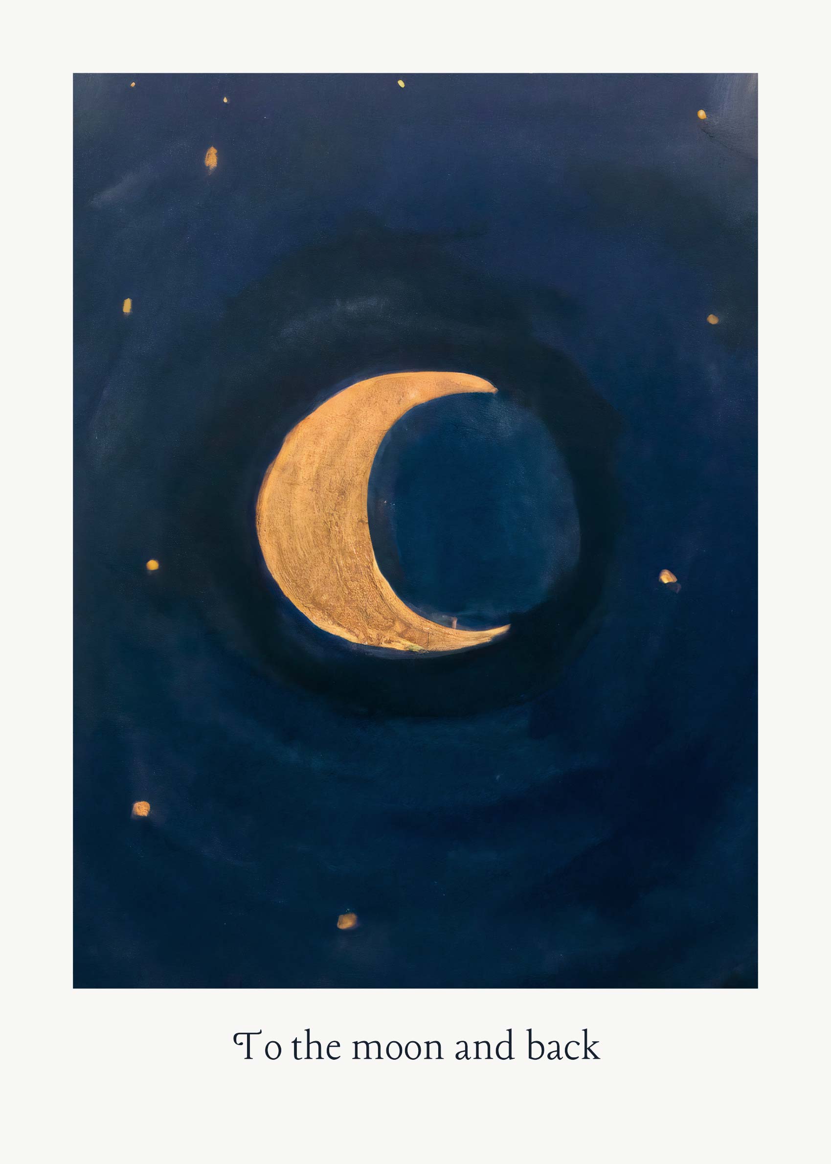 Golden Moon Poster - Moon illustration (50x70 cm)