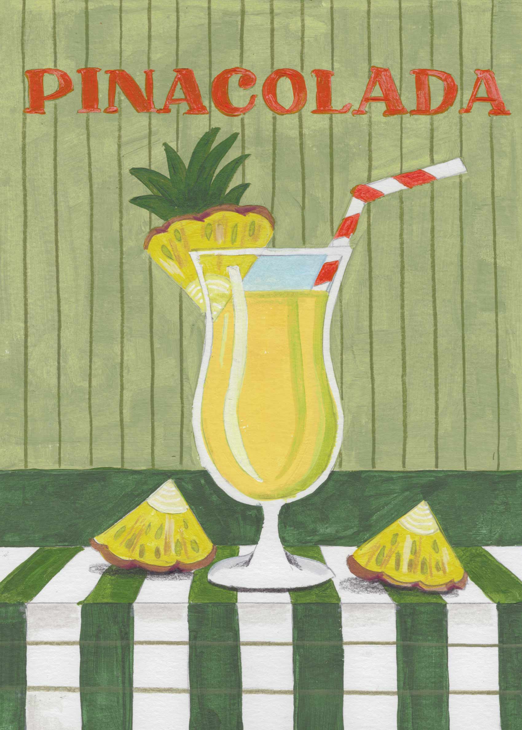 Pina Colada Delight Poster - Cocktail illustration (50x70 cm)