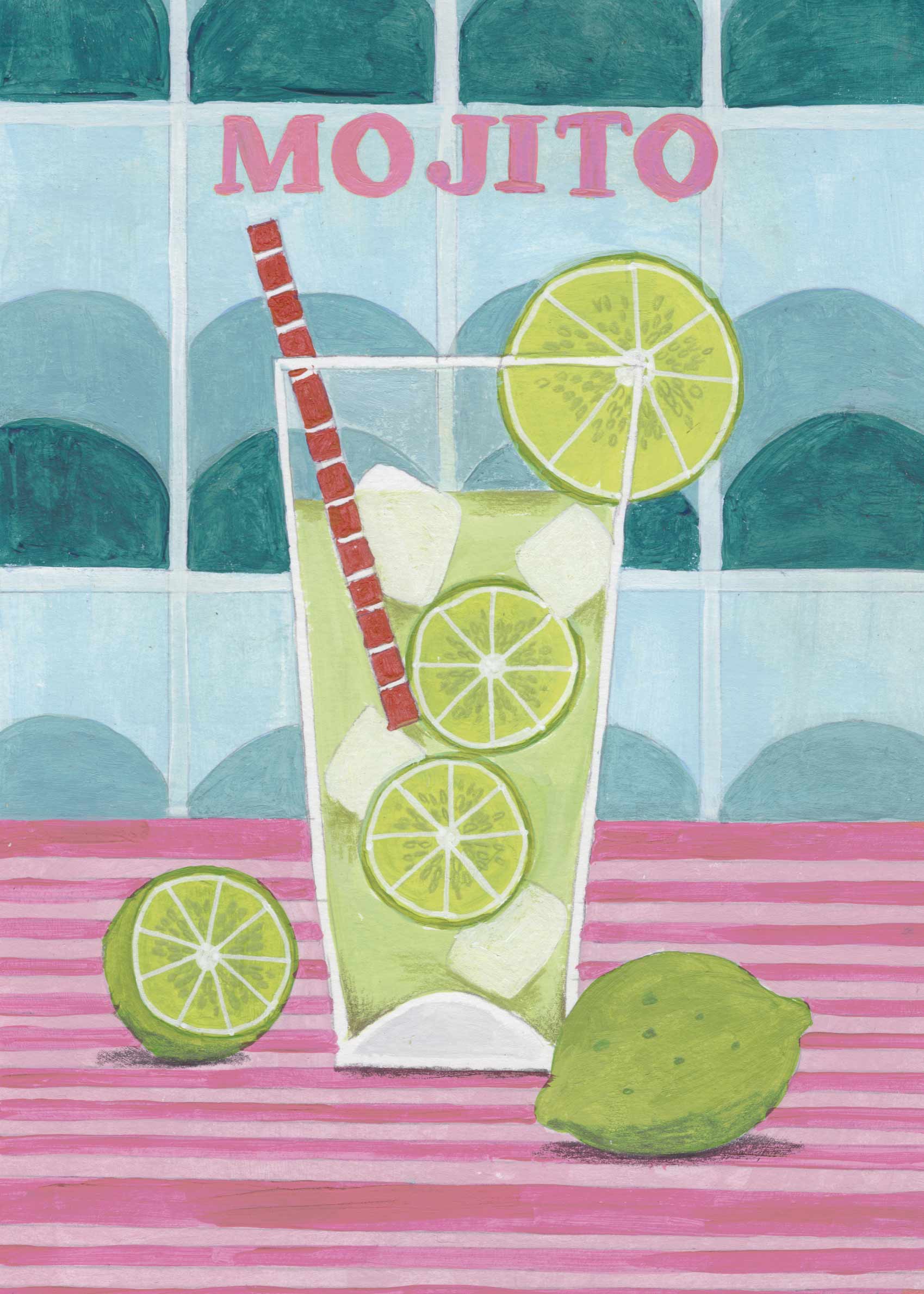 Mojito Hour Poster - Cocktailgrafik (21x30 cm)