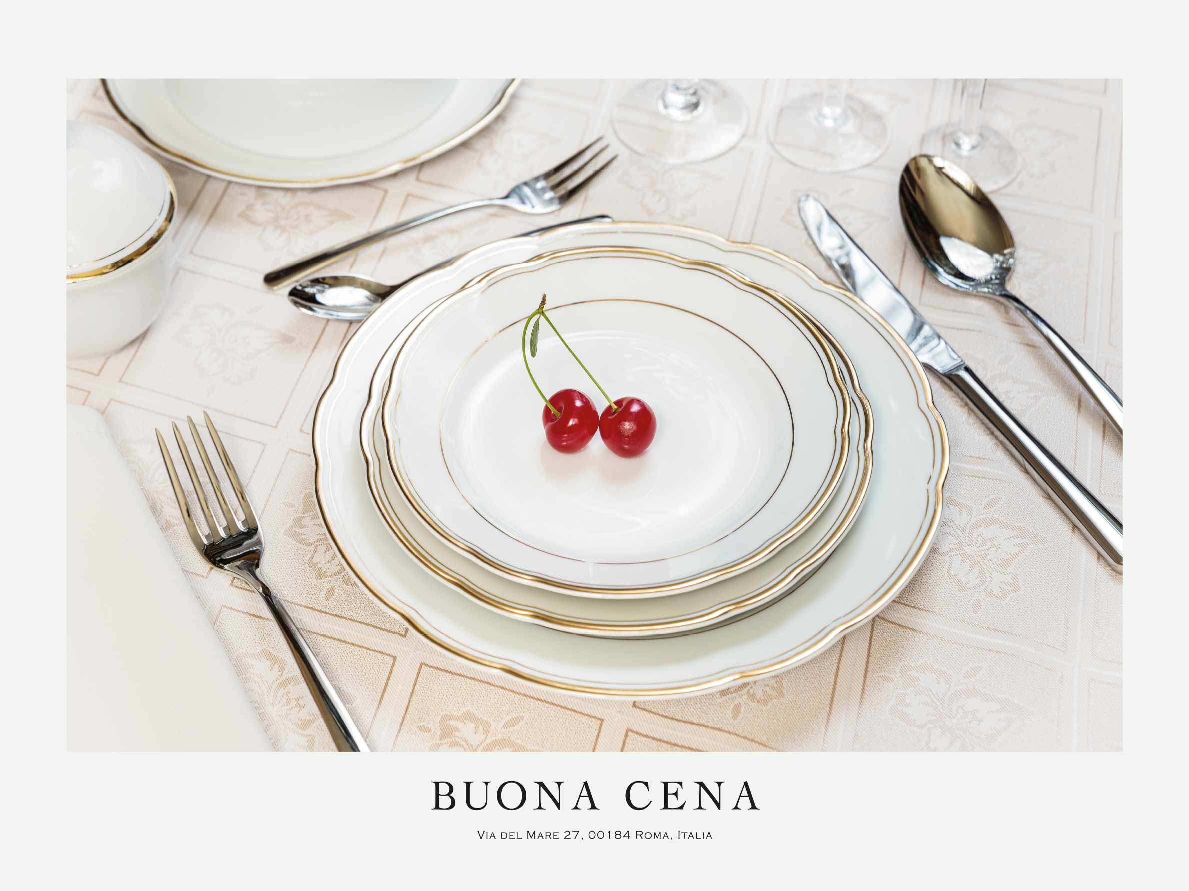 Buona Cena Poster - Cherry photography (50x70 cm)