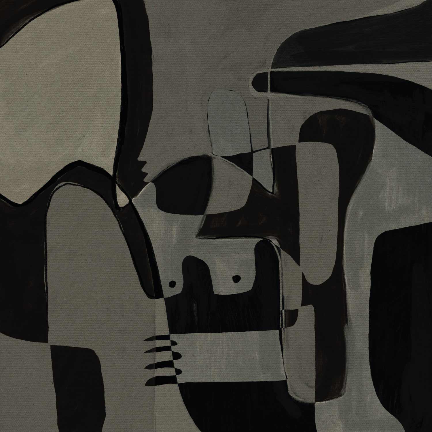 Unfolding Poster - Grey and black figures (50x50 cm)