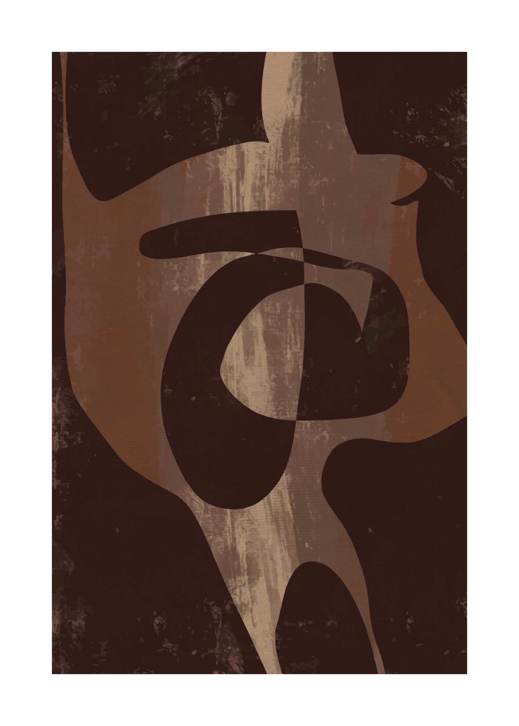 Maroon Plakat - Abstrakt maleri (21x30 cm)