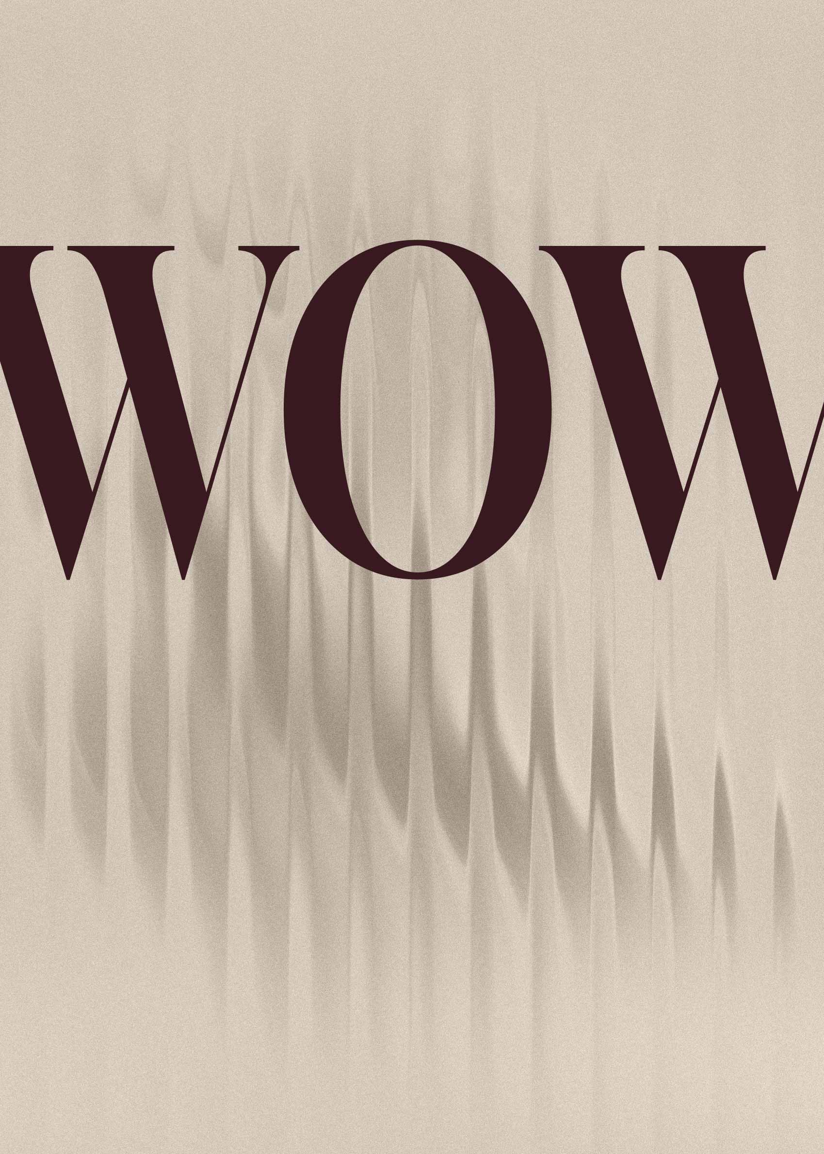 WOW Poster - Typographic word art (50x70 cm)