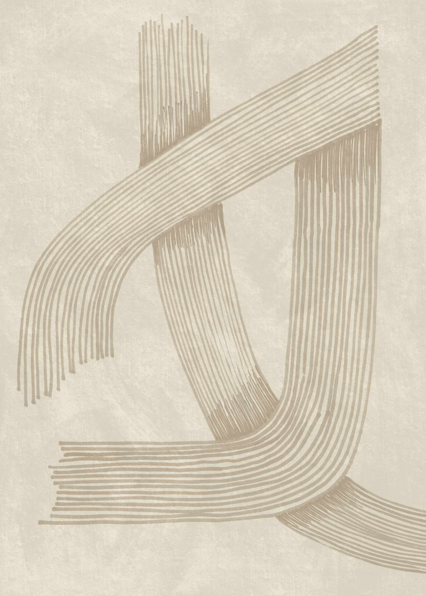Sandstone Curve Poster - Abstract line art (100x140 cm)