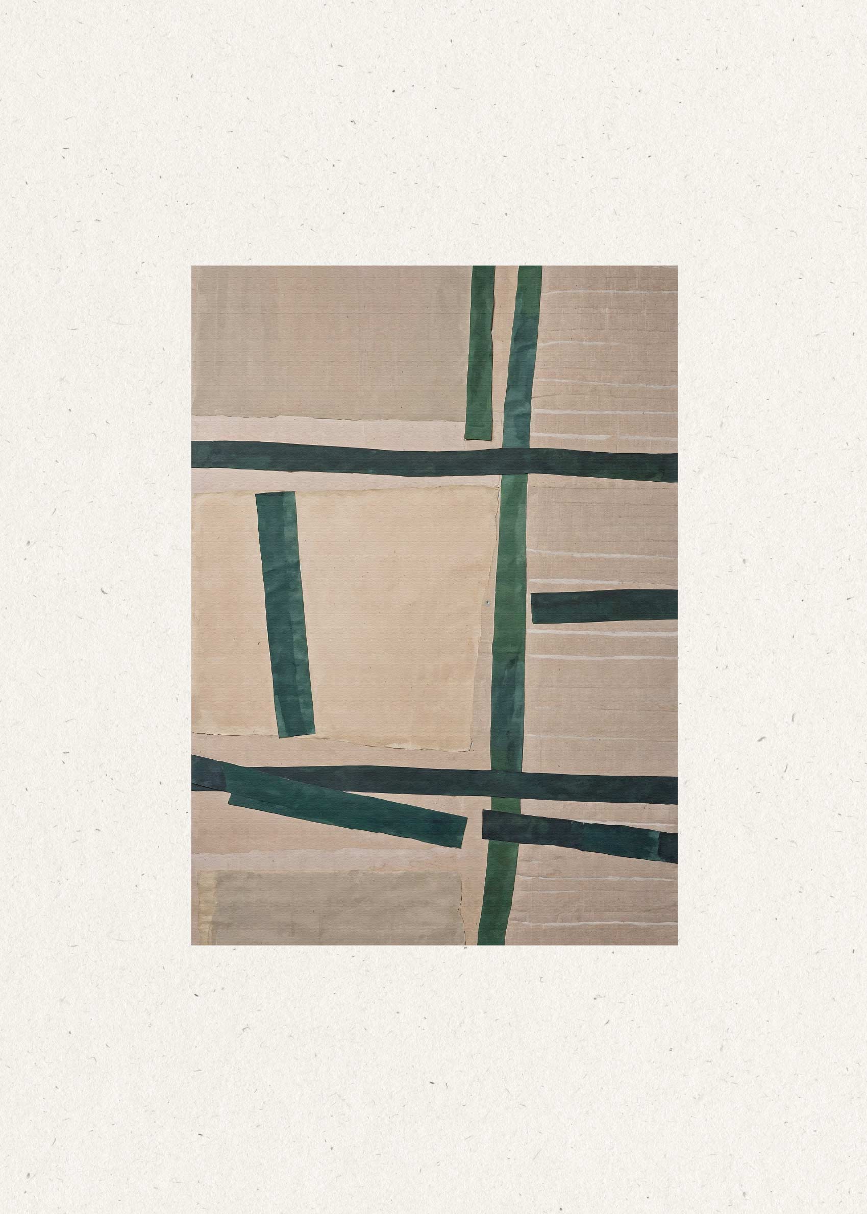 Muted Gridlines Poster - Paper strip collage (50x70 cm)