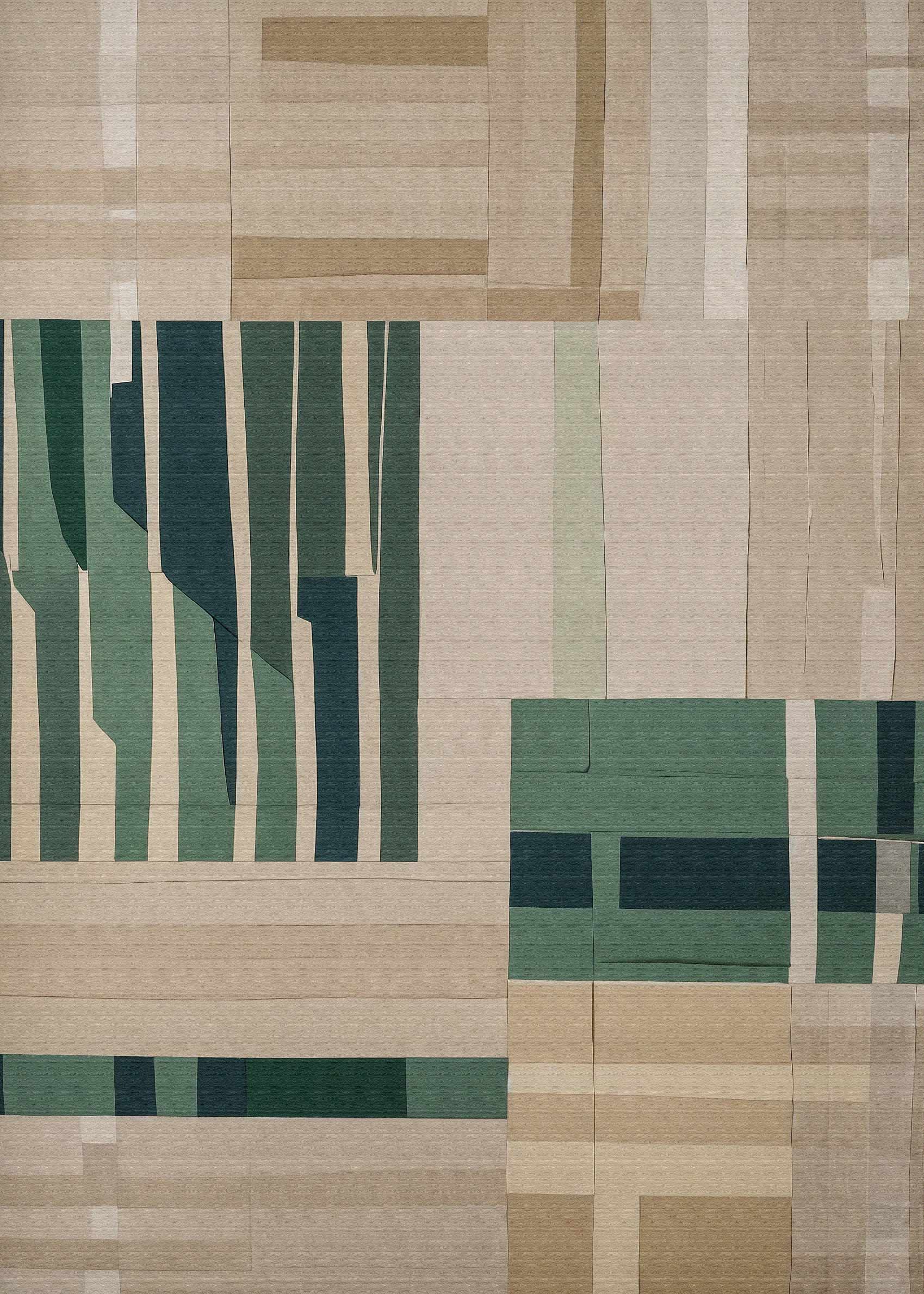 Geometric Rhythms Poster - Textile collage (40x50 cm)