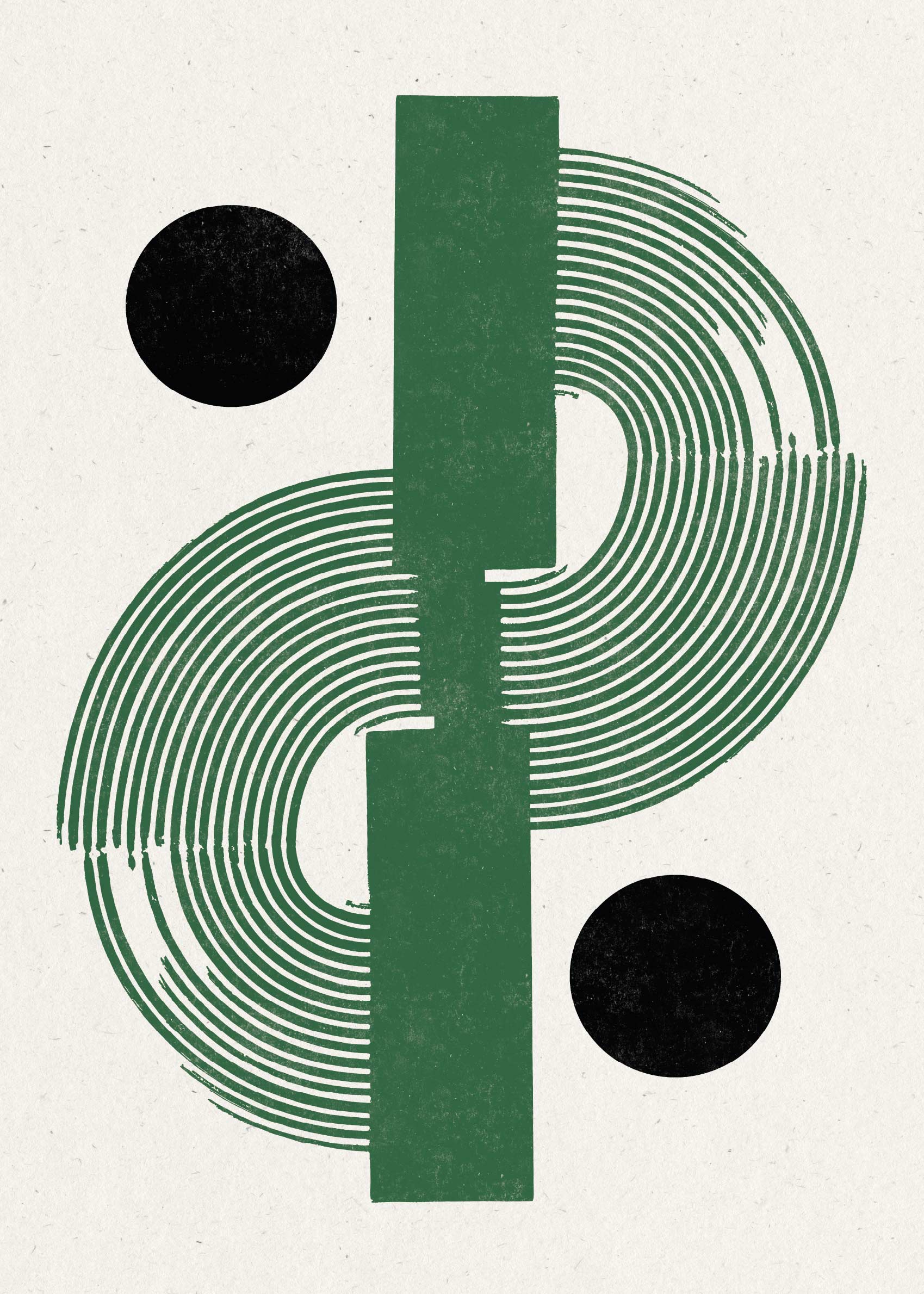 Modern Objects Green Poster - Green ring print (50x70 cm)