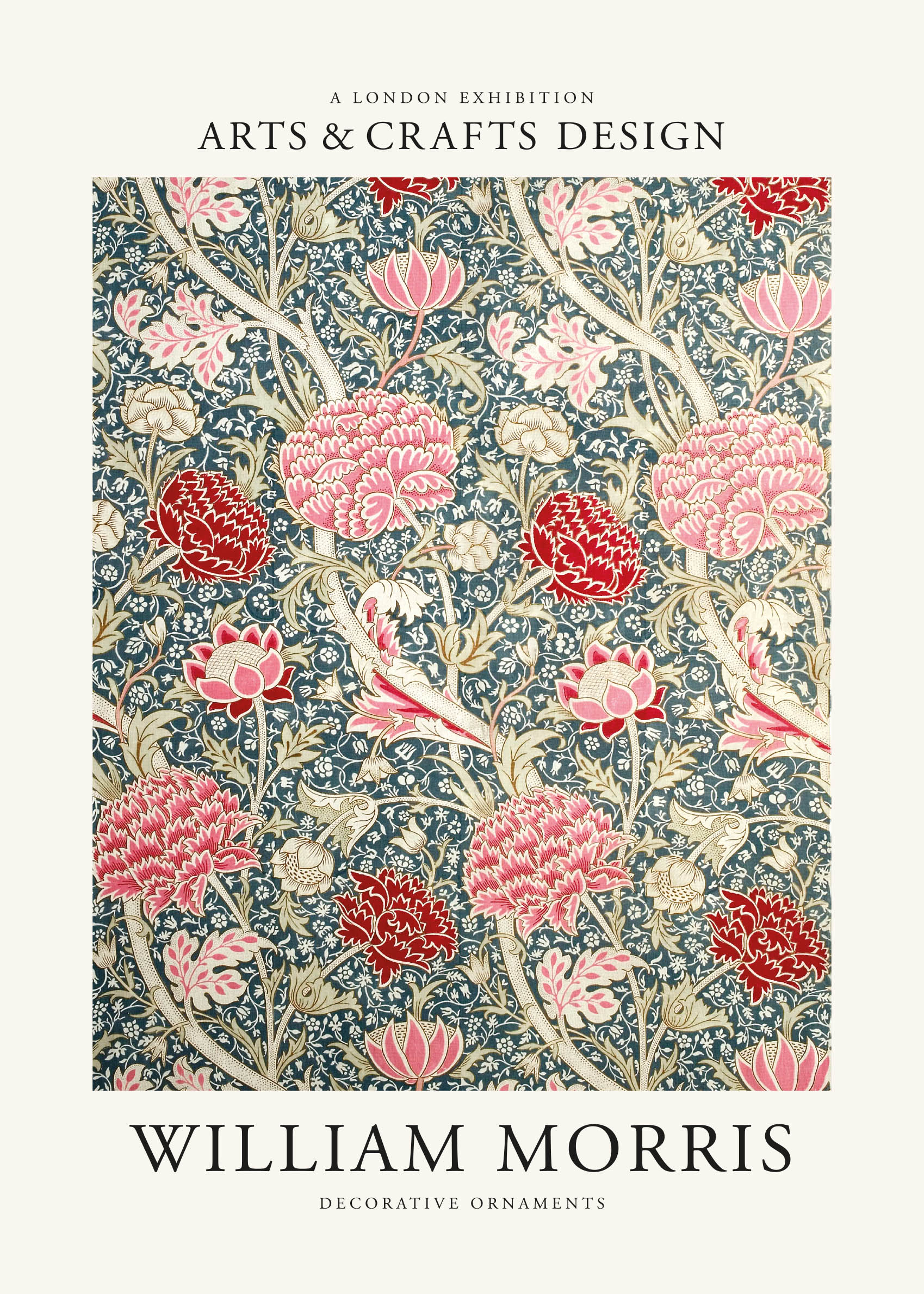 Cray by William Morris Poster - Blumenornament Grafik (40x50 cm)