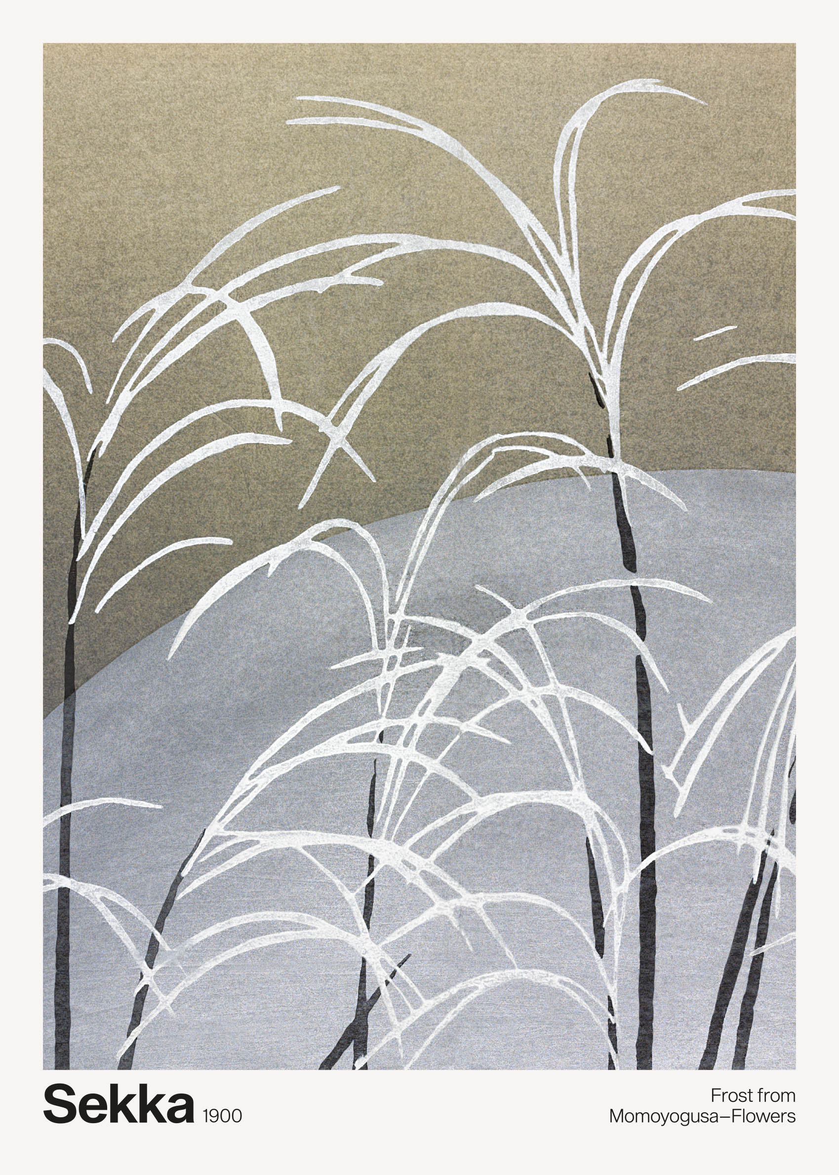 Frost from Momoyogusa-Flowers by Kamisaka Sekka Poster - Botanical illustration (70x100 cm)