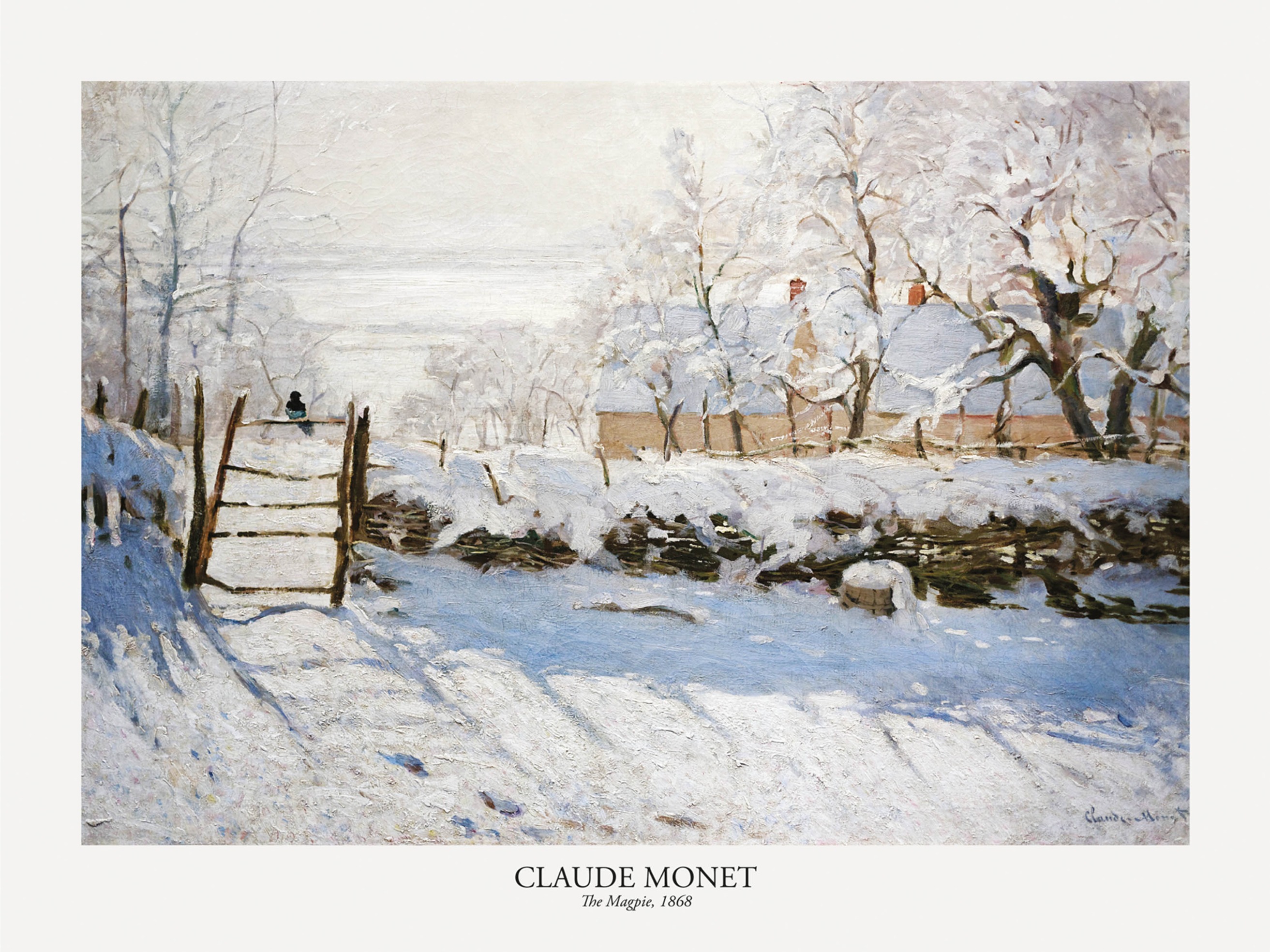 The Magpie by Claude Monet Poster - Snowy landscape painting (40x50 cm)