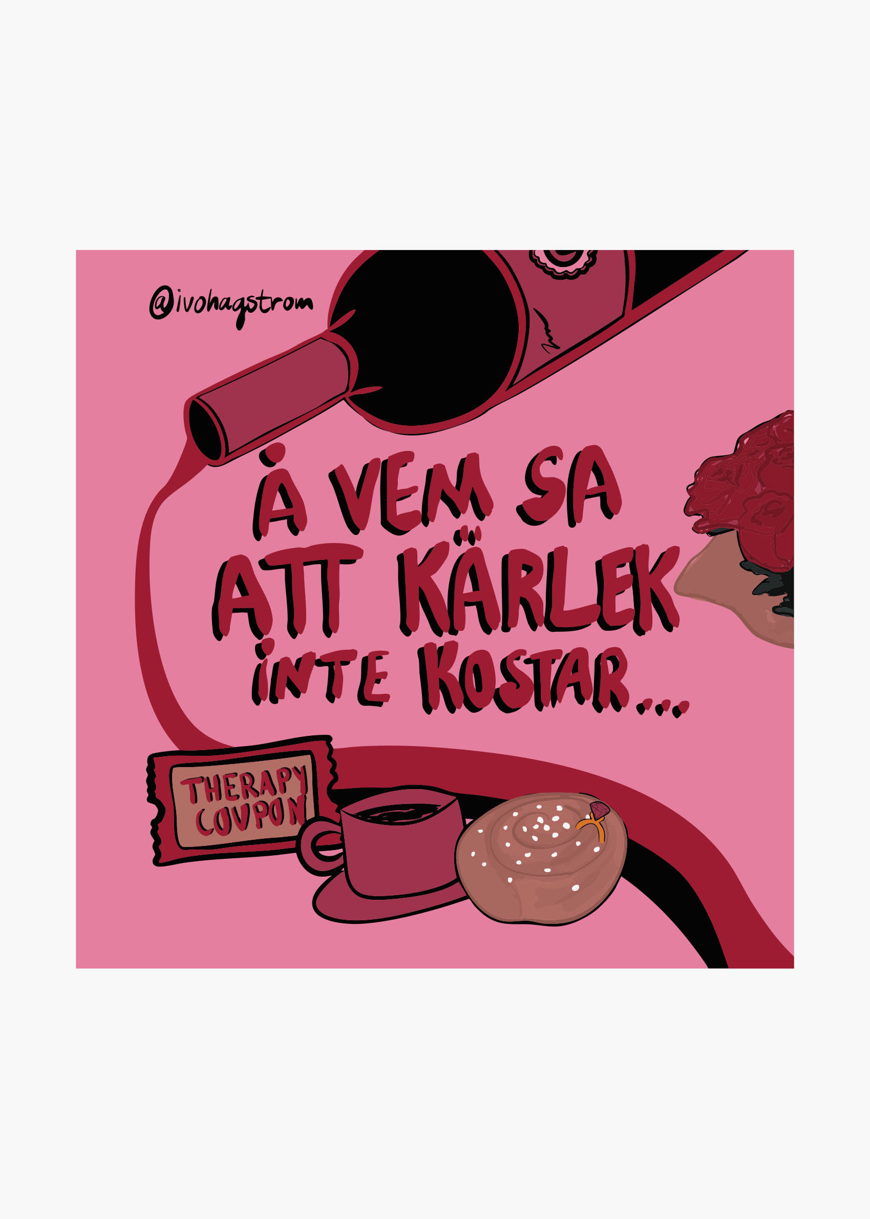 Vem Sa Att Kärlek Inte Kostar Poster - Typografisk illustration (40x50 cm)