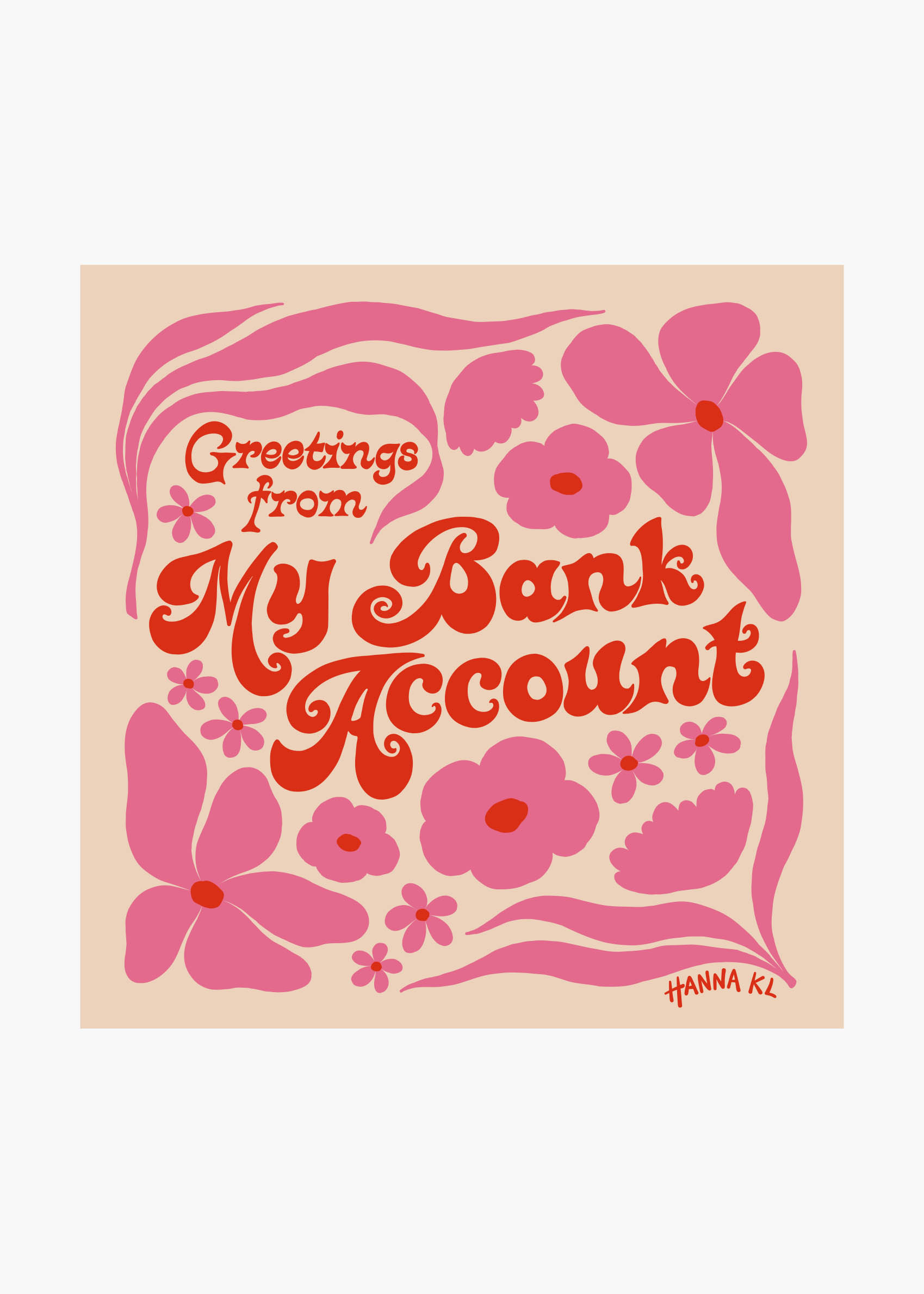 Greetings poster - Flower illustration (40x50 cm)