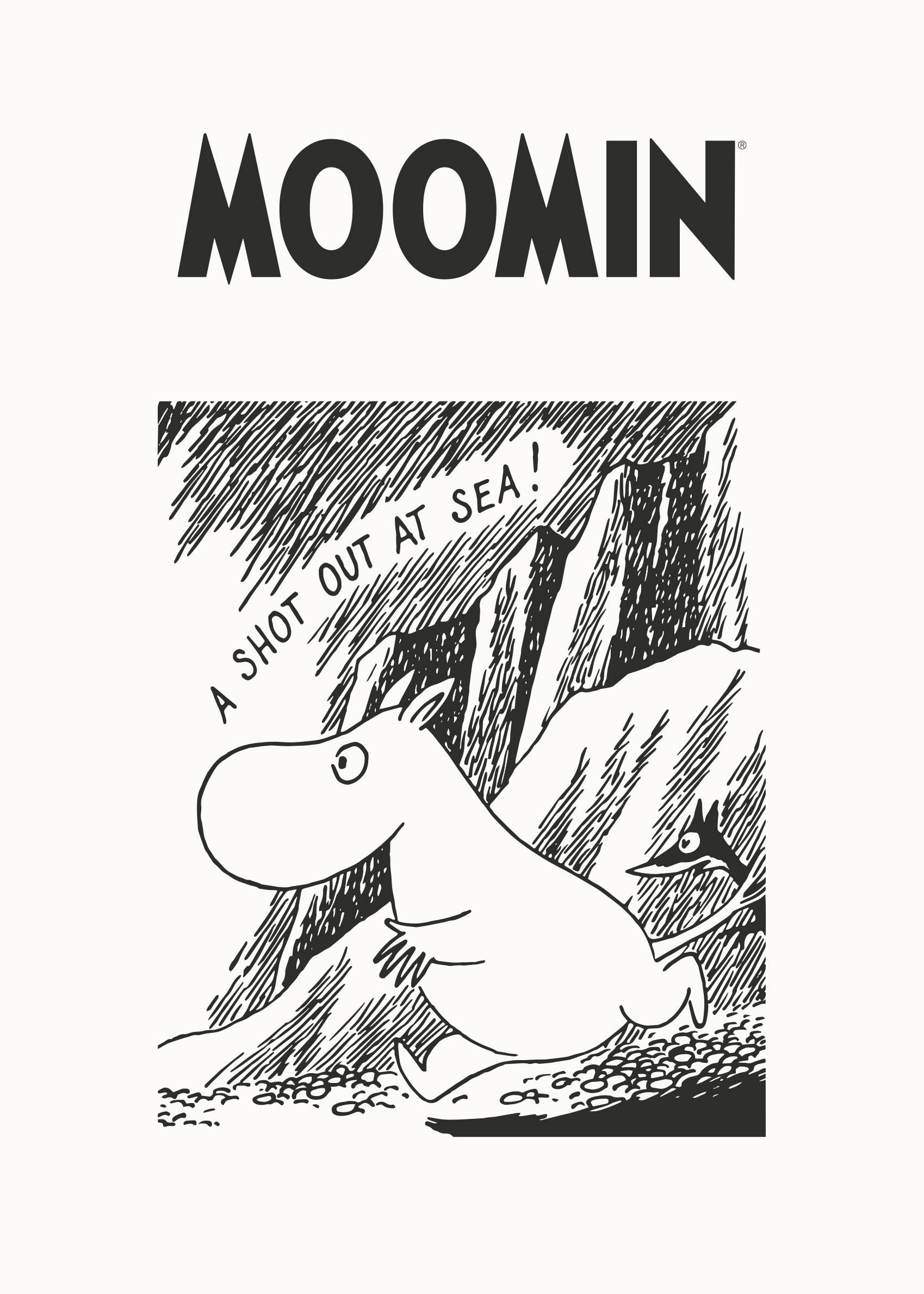Moomin A Shot Out At Sea poster - Animal illustration (30x40 cm)