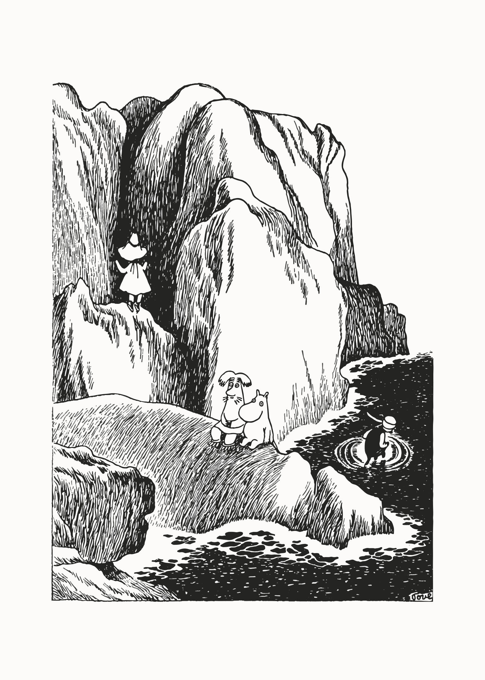 Moomin And The Sea Cliffs Poster - Animal illustration (21x30 cm)