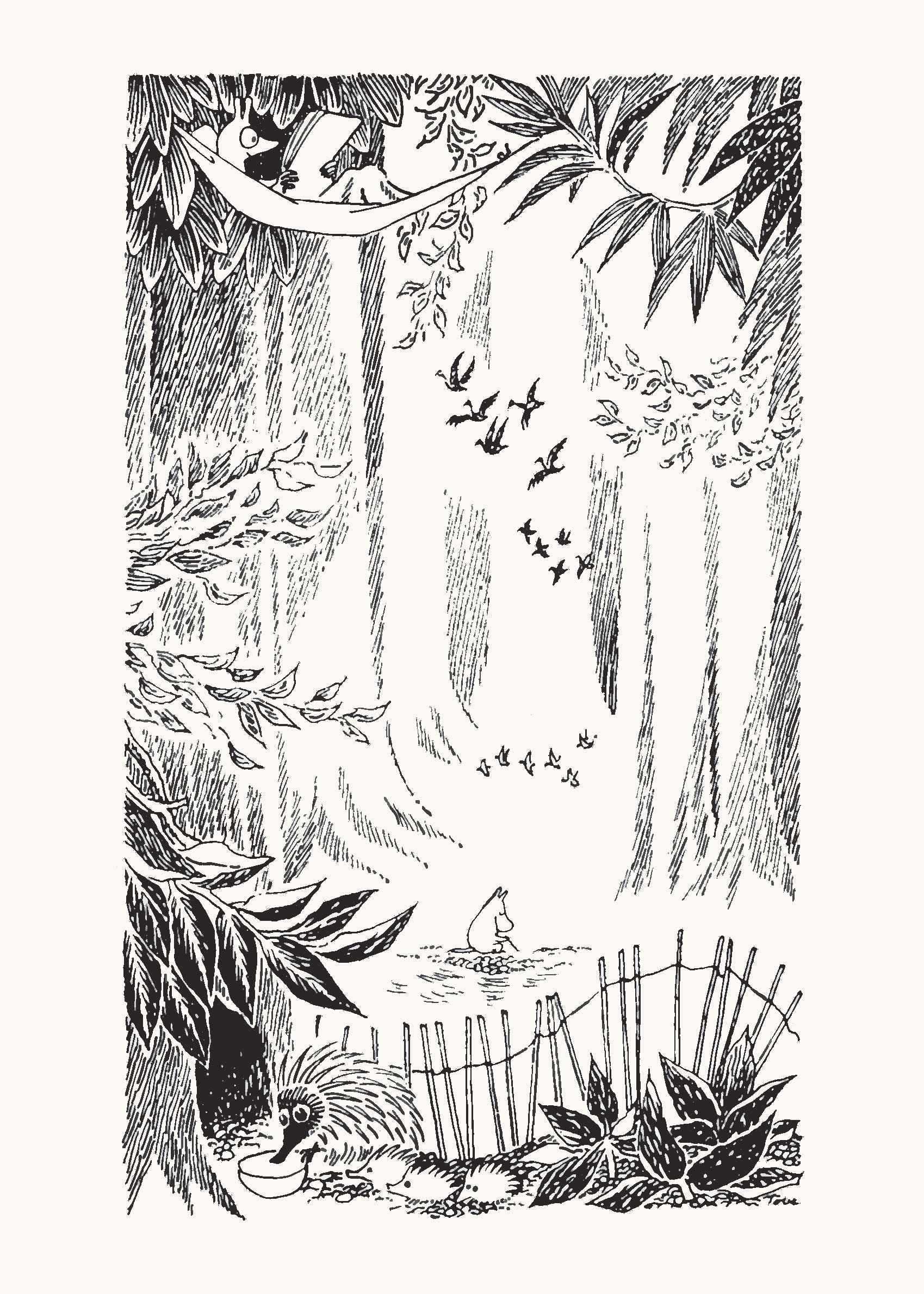 Moomin In A Meadow Poster - Animal illustration (21x30 cm)