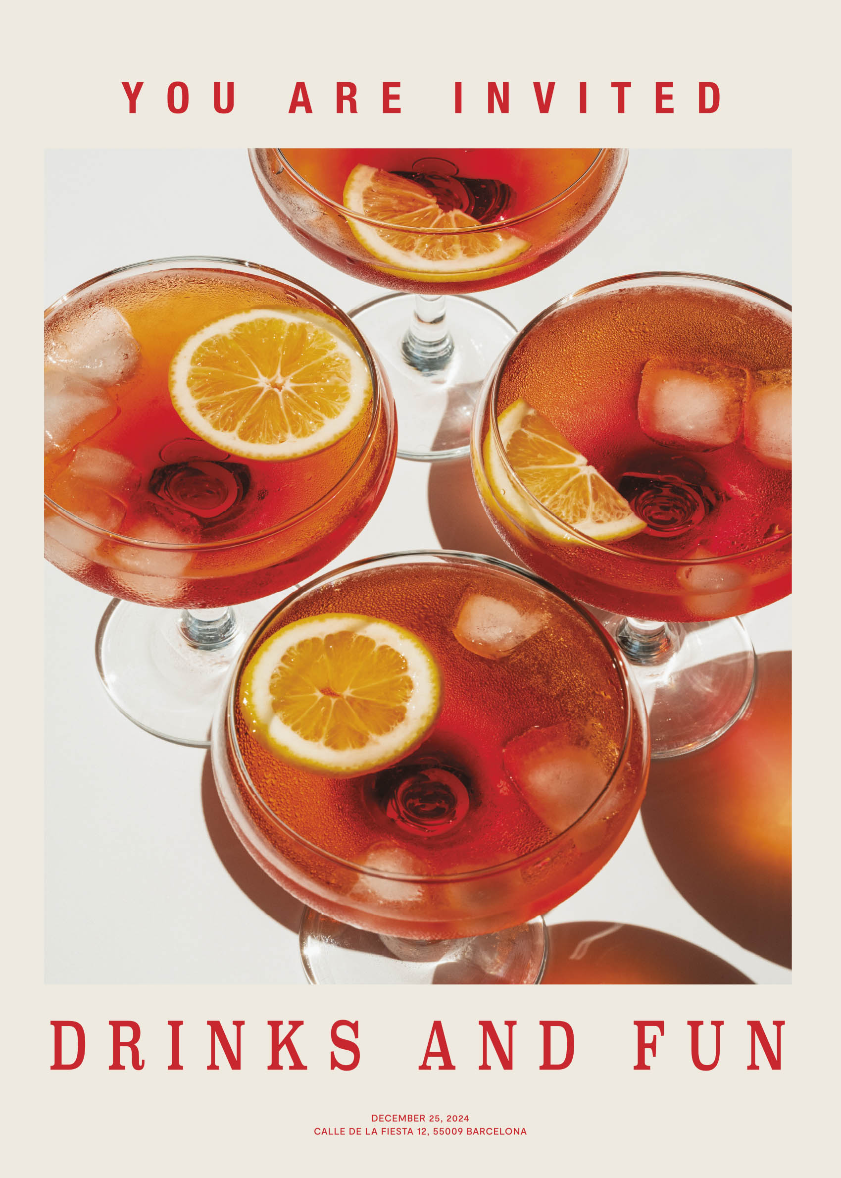Drinks and Fun Poster - Cocktail illustration (30x40 cm)
