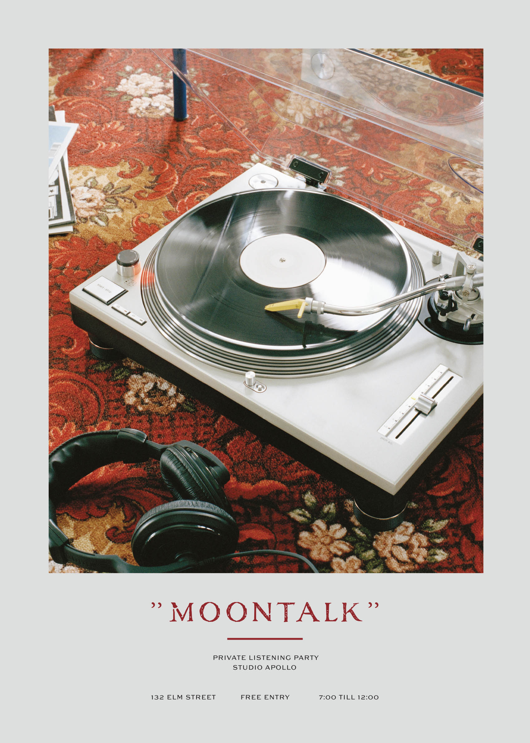 Private Listening Party Poster - Plattenspieler Fotografie (50x70 cm)