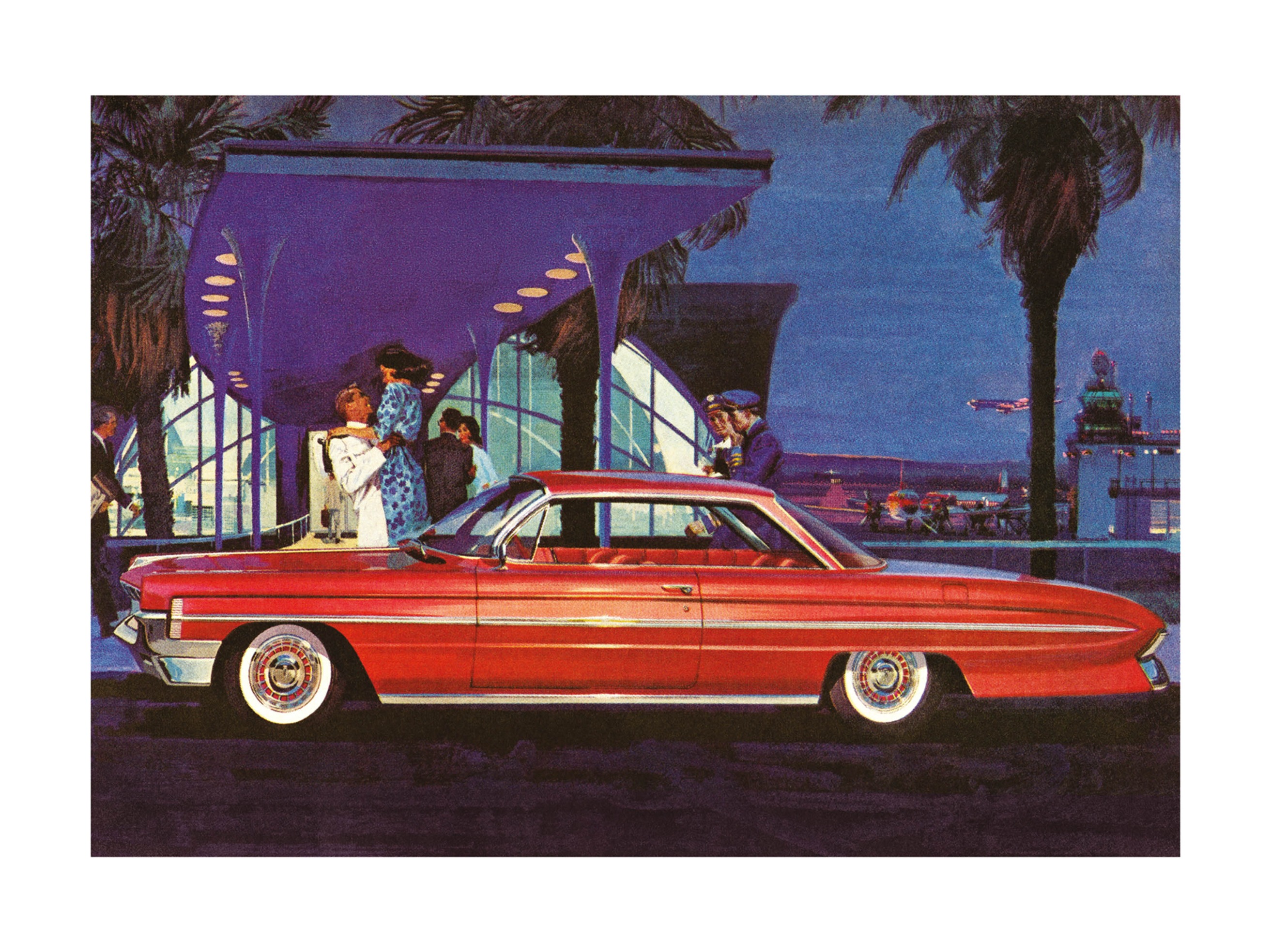 Velvet Night Poster - Car illustration (30x40 cm)