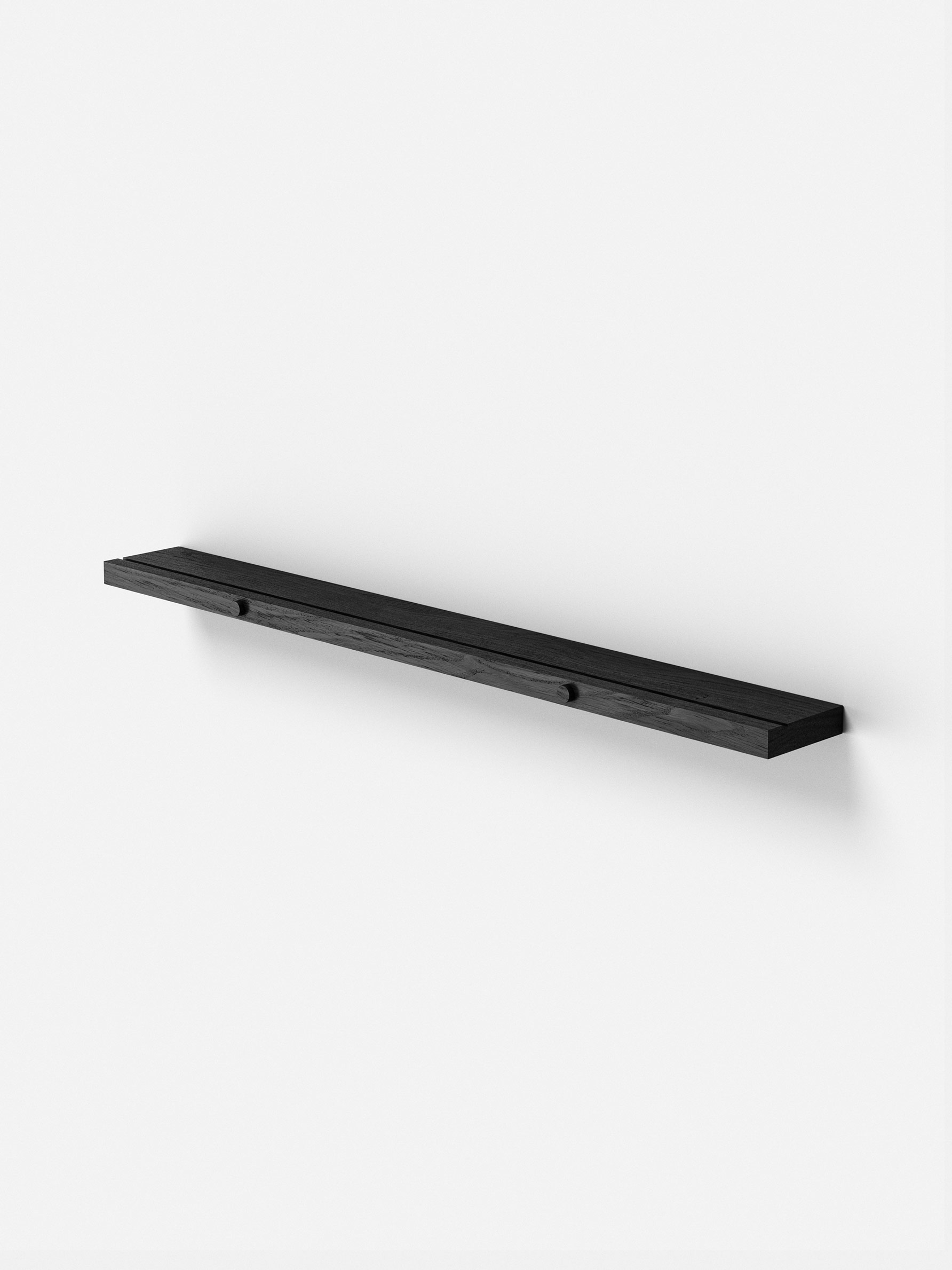 Moebe Picture Ledge Black Frame - Black oak wall shelf (70 cm)