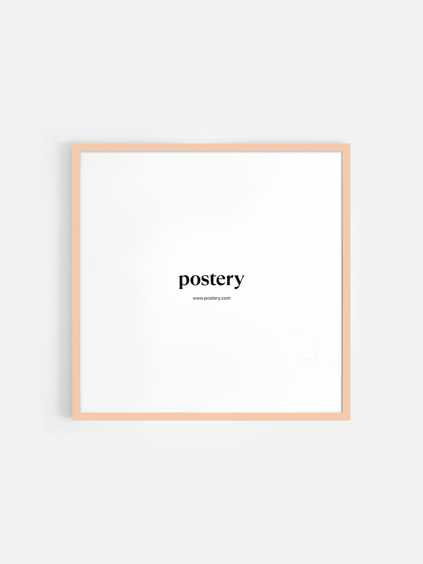 Square Picture Frame Pastel Pink - Pastel pink wood, square format (70x70 cm)