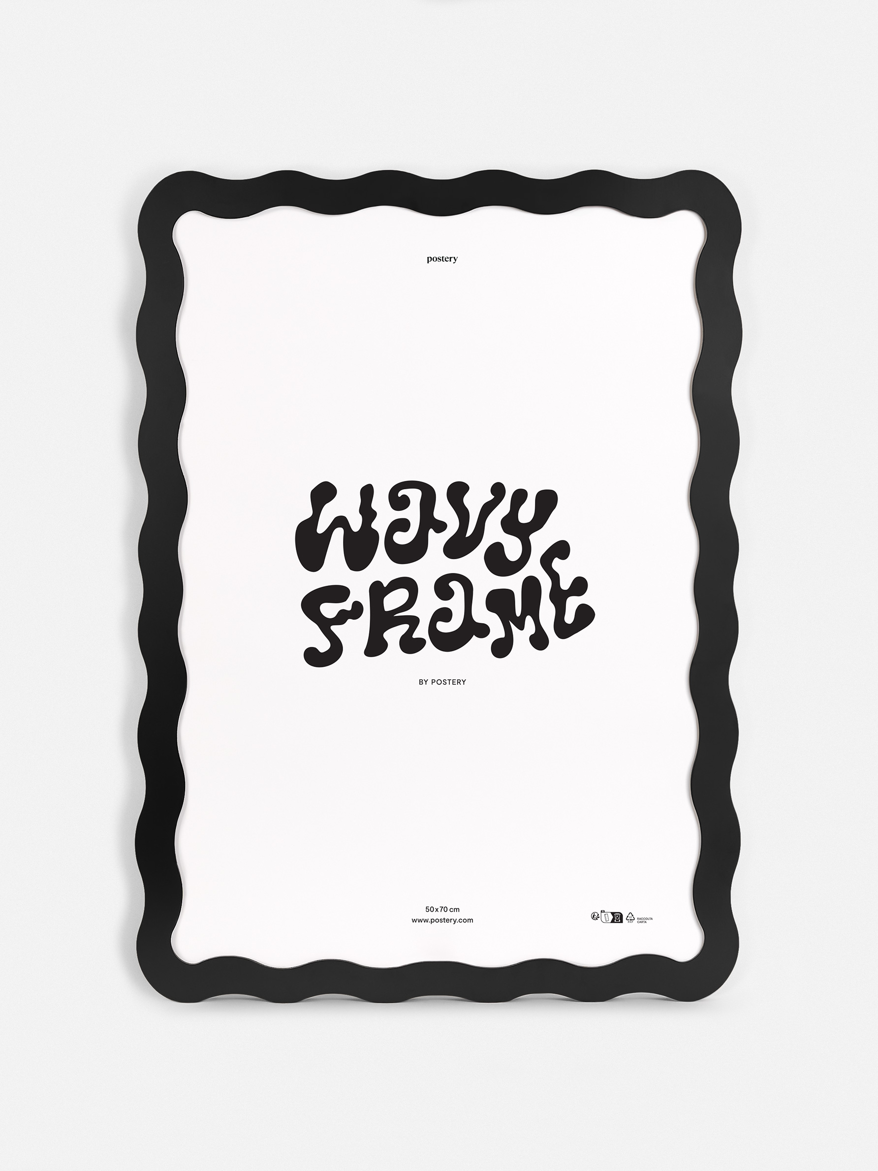 Wavy Frame Black - Playful wavy design (30x40 cm)