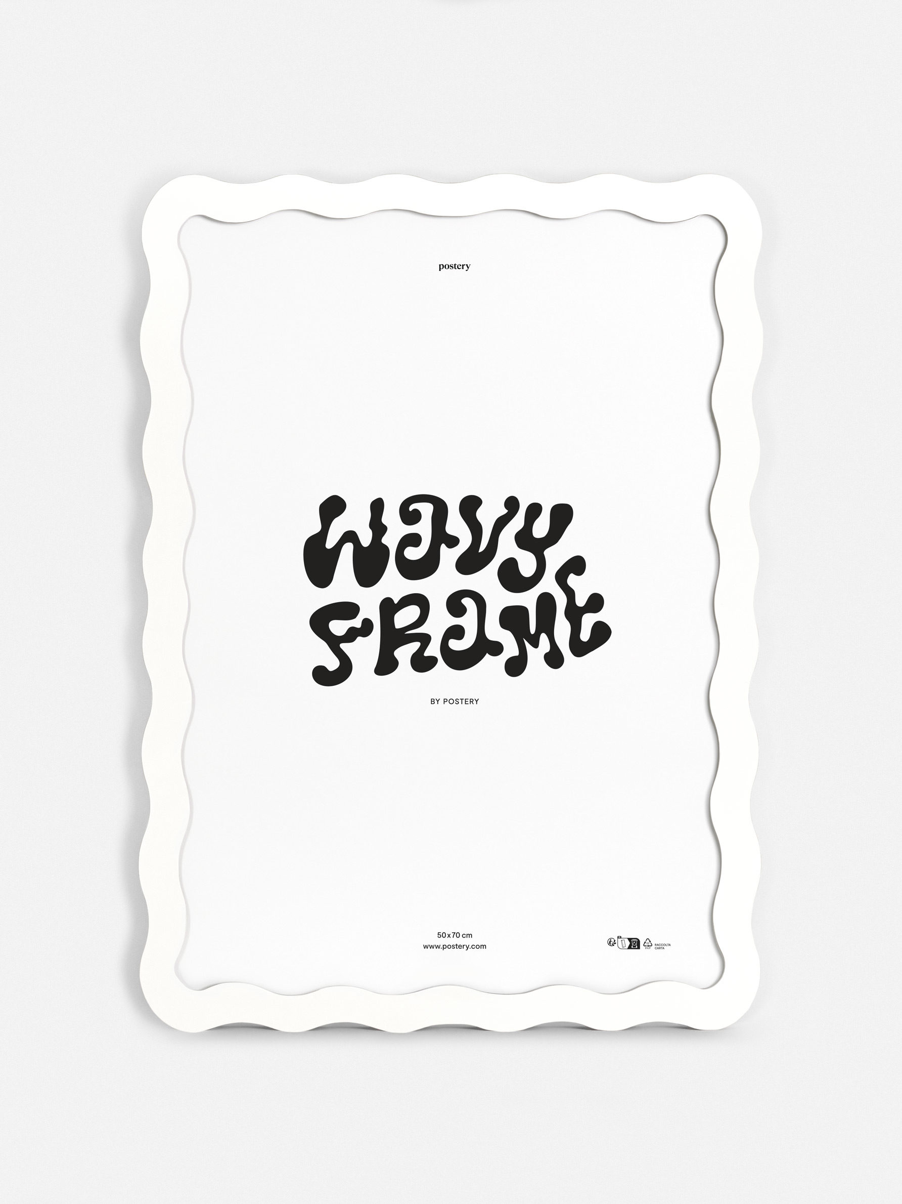 Wavy Frame White Frame - White wavy design (30x40 cm)
