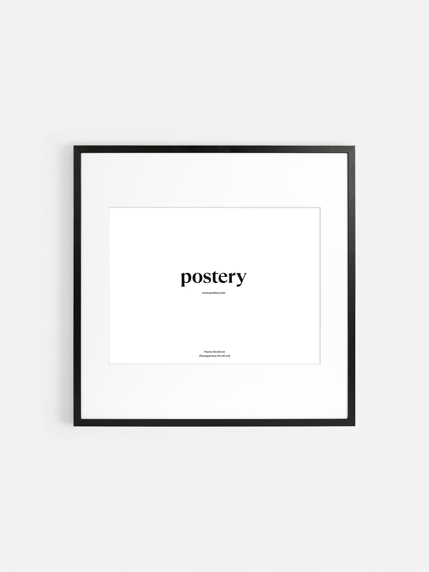 Picture Frame Wood Black - Black wooden square with passe-partout (50x50 cm)