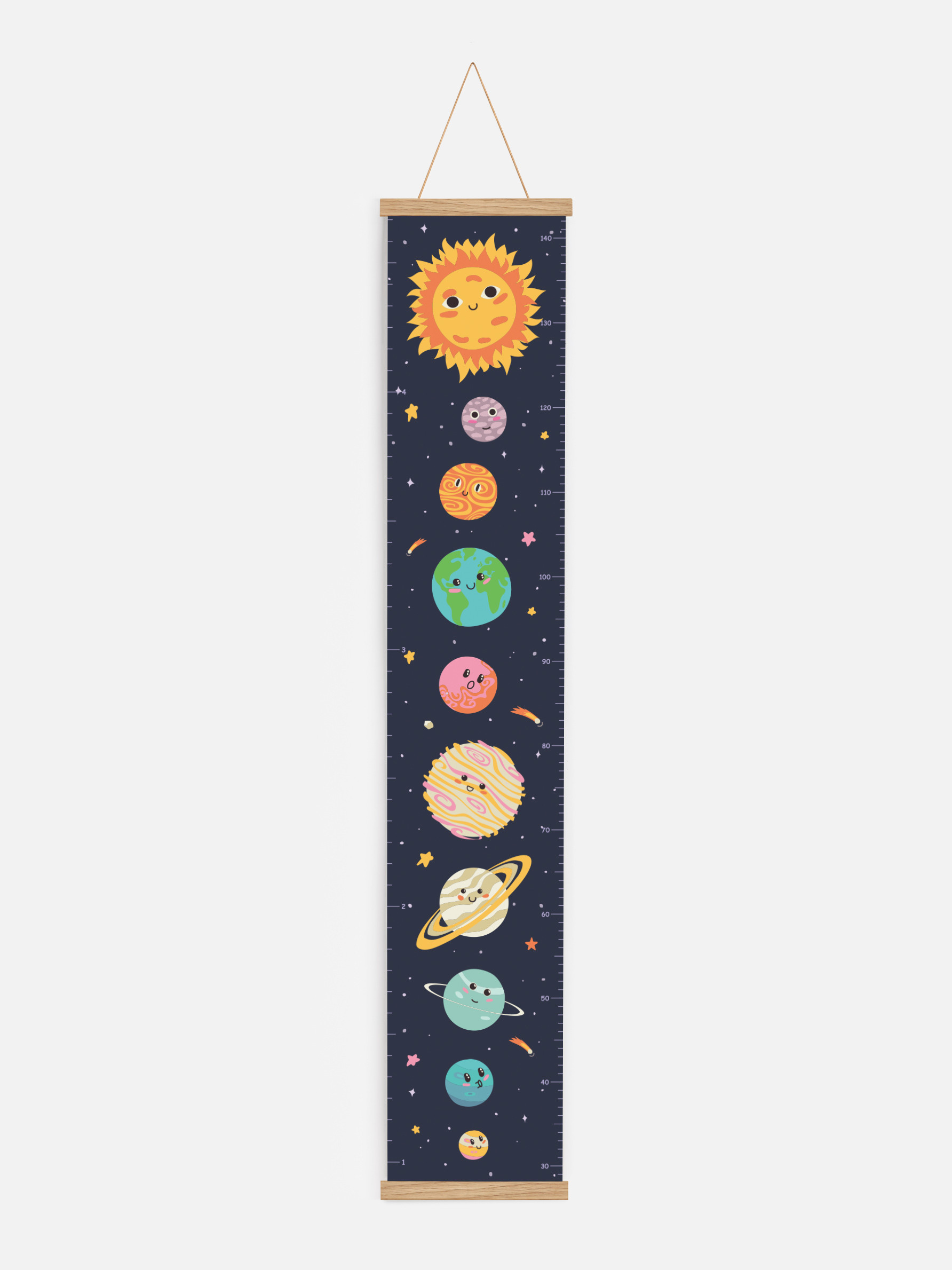 Height Chart - Planets Poster - Solar system illustration (ONE SIZE)