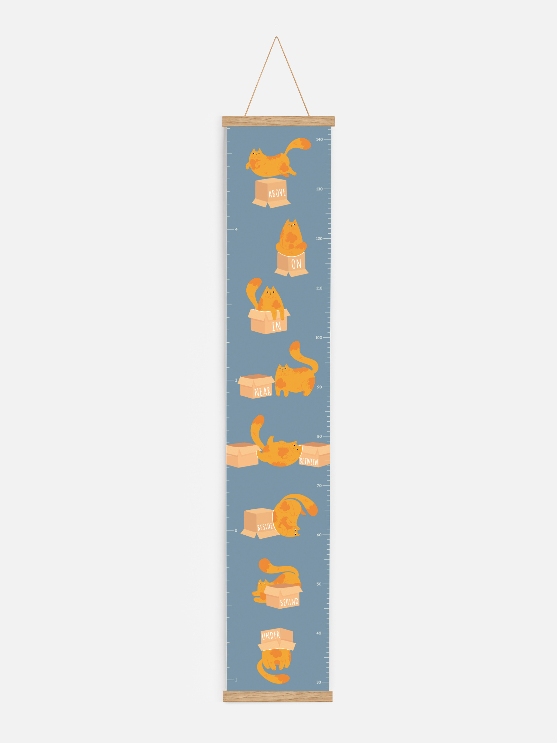 Height Chart - Cat vs. Boxes Poster - Animal illustration (ONE SIZE)