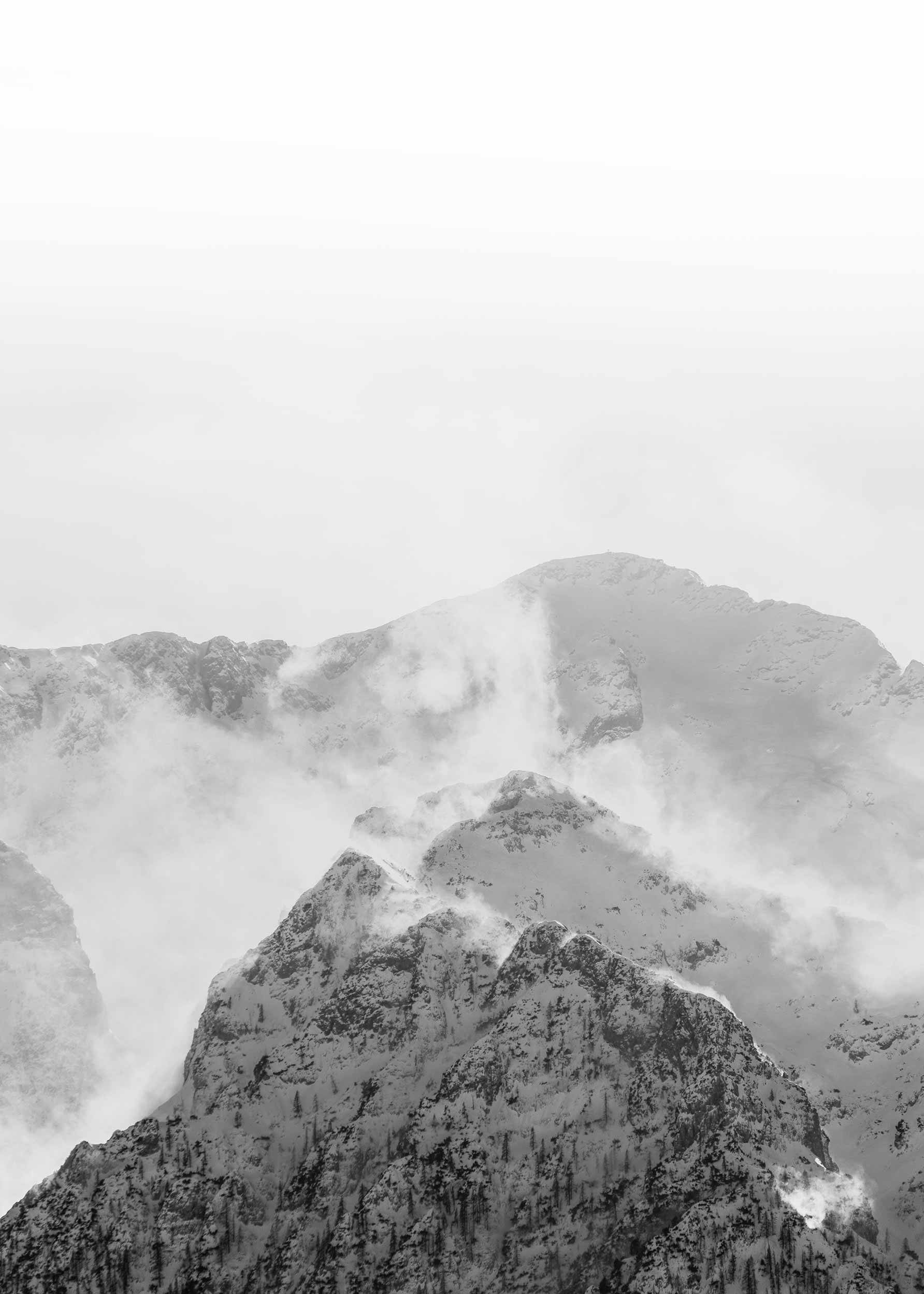 Snowy Mountain - Berglandschaftsfotografie (30x40 cm)