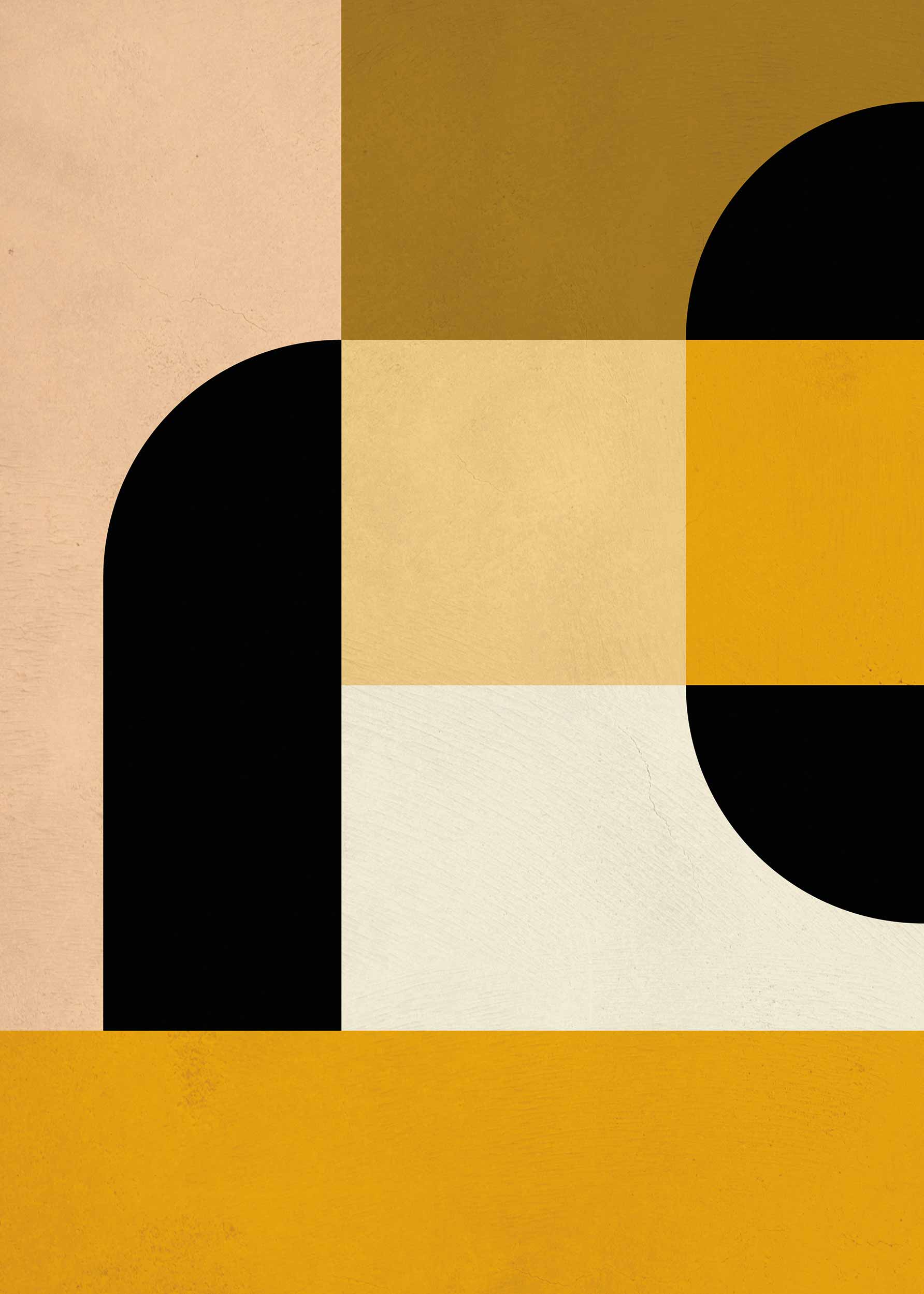 Yellow Graphic No.1 - Abstrakt illustration (50x70 cm)