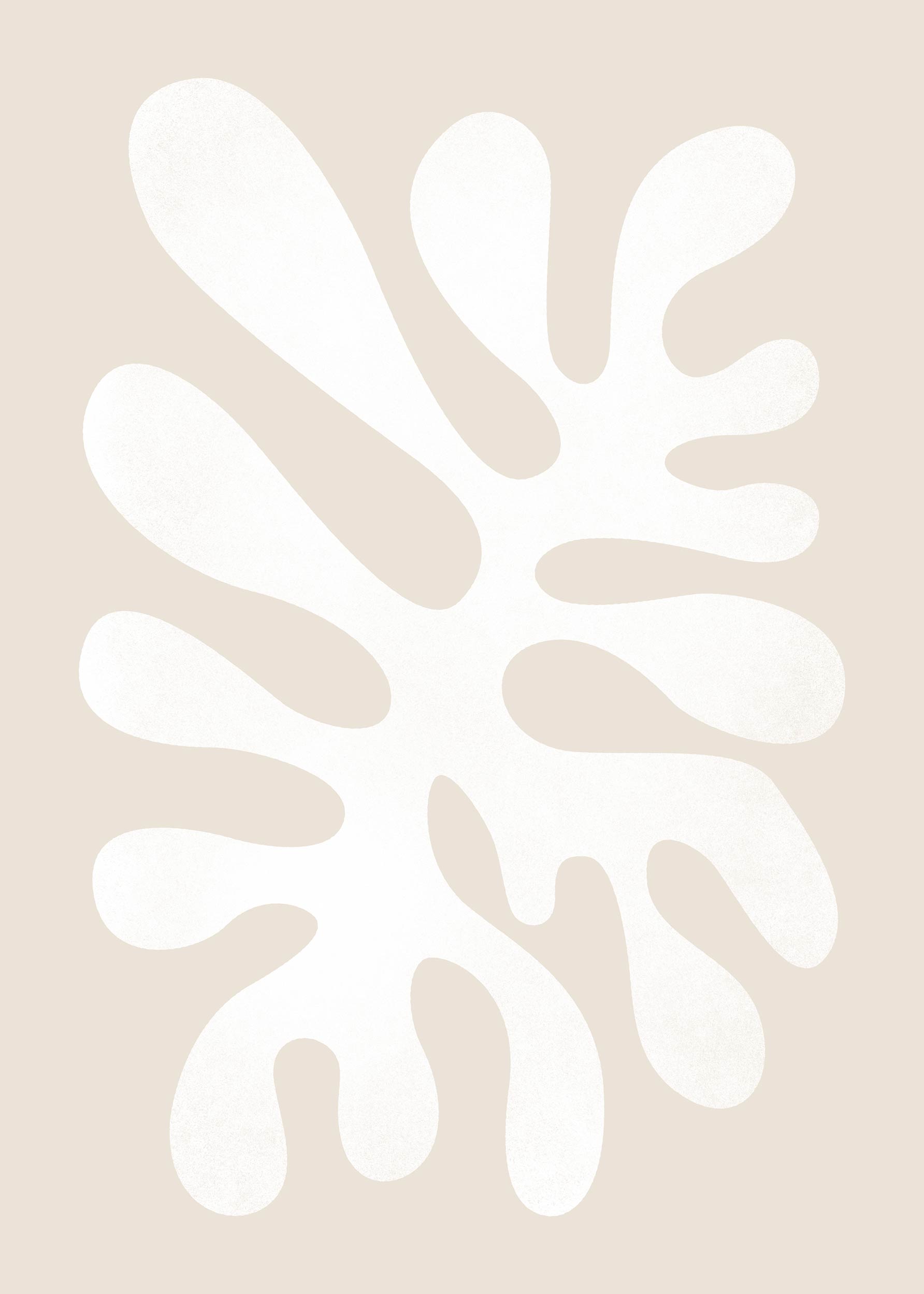 Organic Beige Canvas - Botanical illustration (50x70 cm)