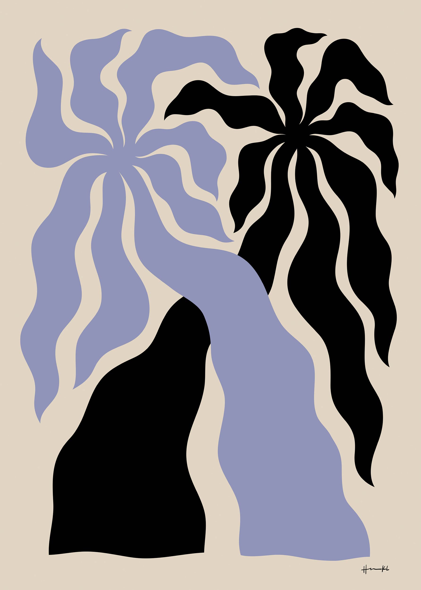 Larchmont Village Two Lærred - Blomsterillustration (30x40 cm)