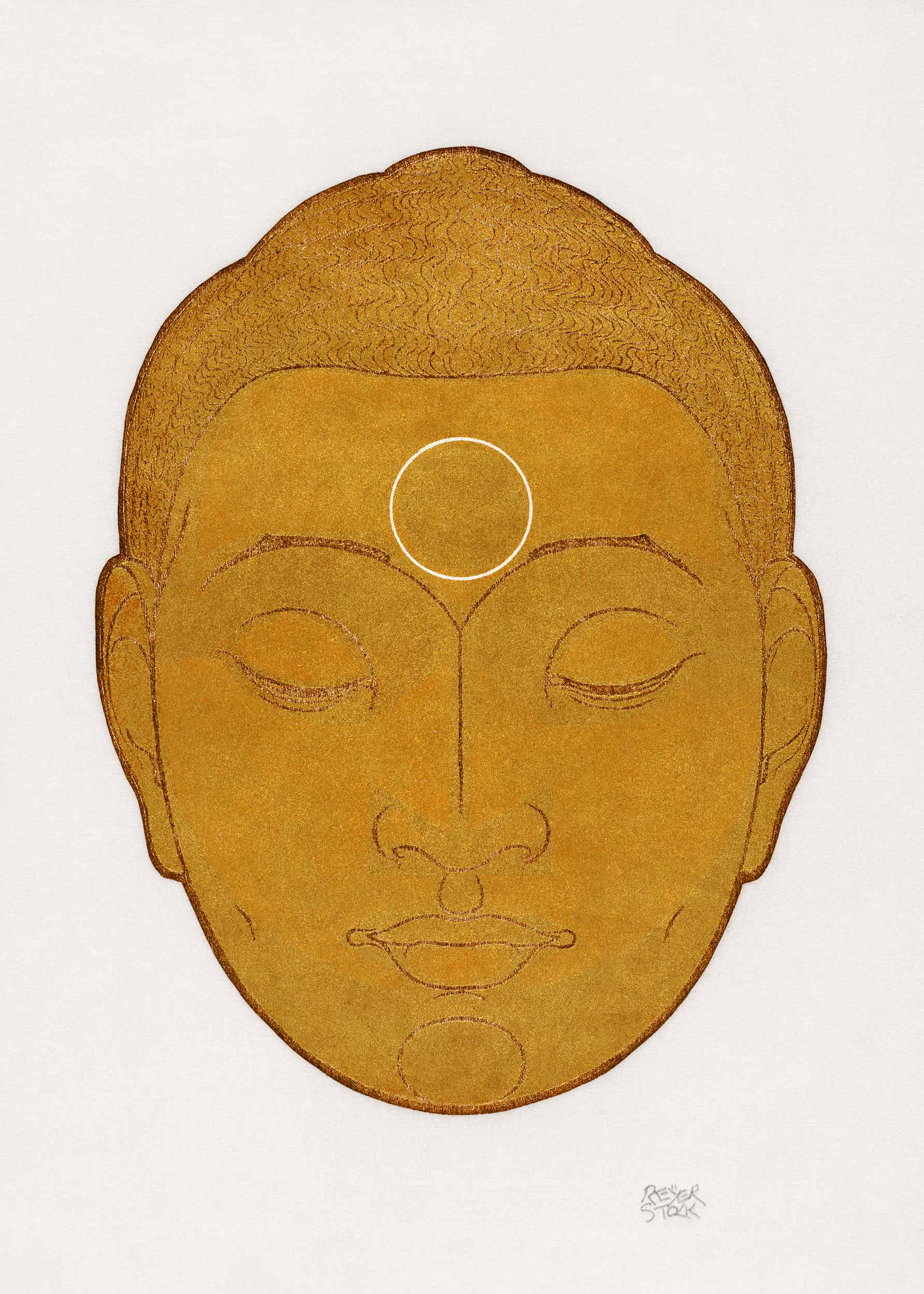 Head of Buddha by Reijer Stolk Canvas - Portrait illustration (70x100 cm)