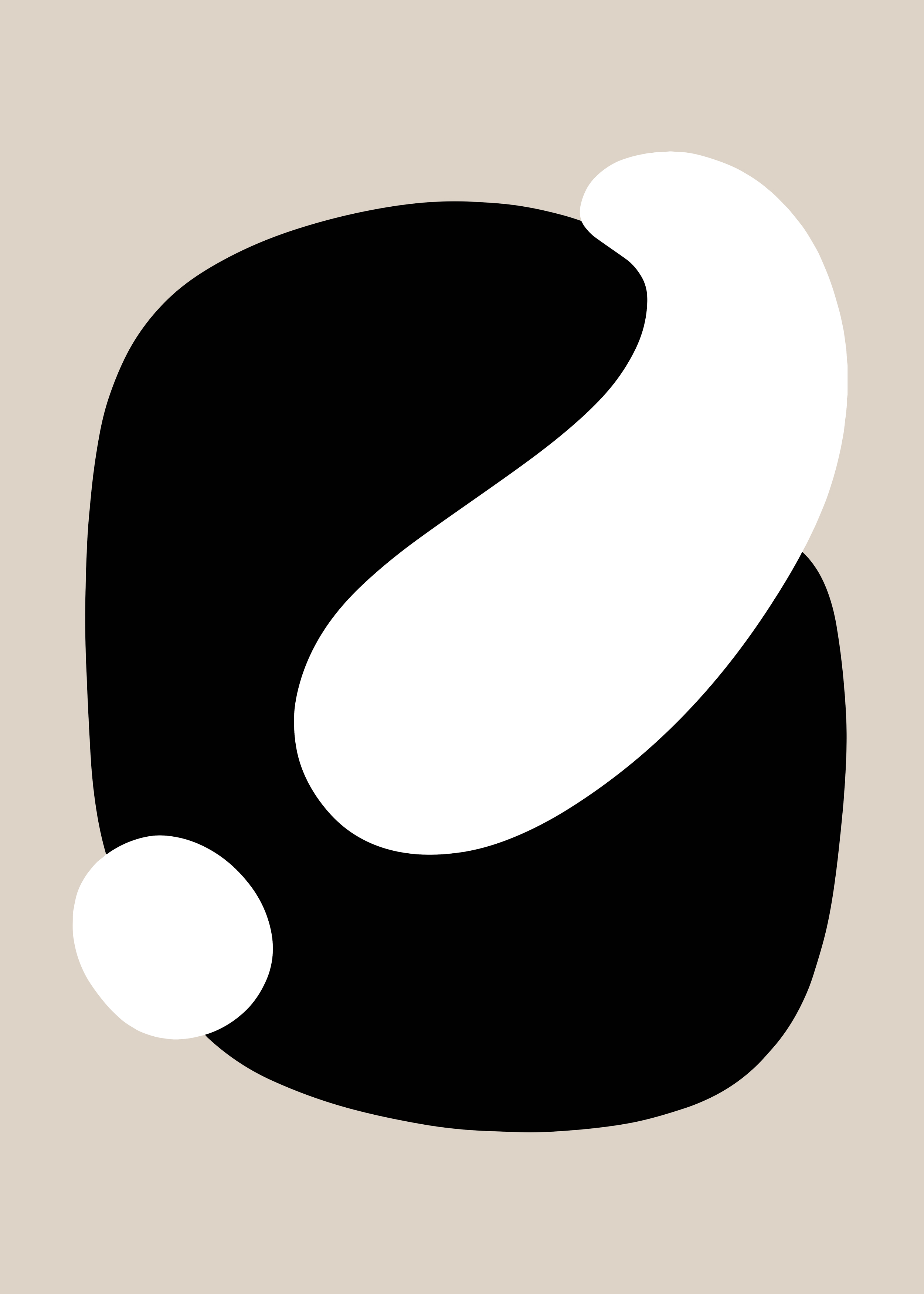 Soft Shapes Two Leinwand - Abstrakte Grafik (70x100 cm)