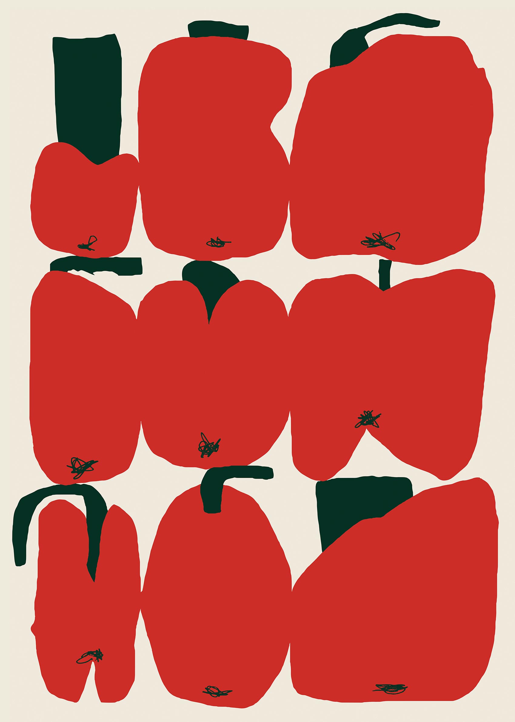 Apples Canvas - Fruit illustration (50x70 cm)