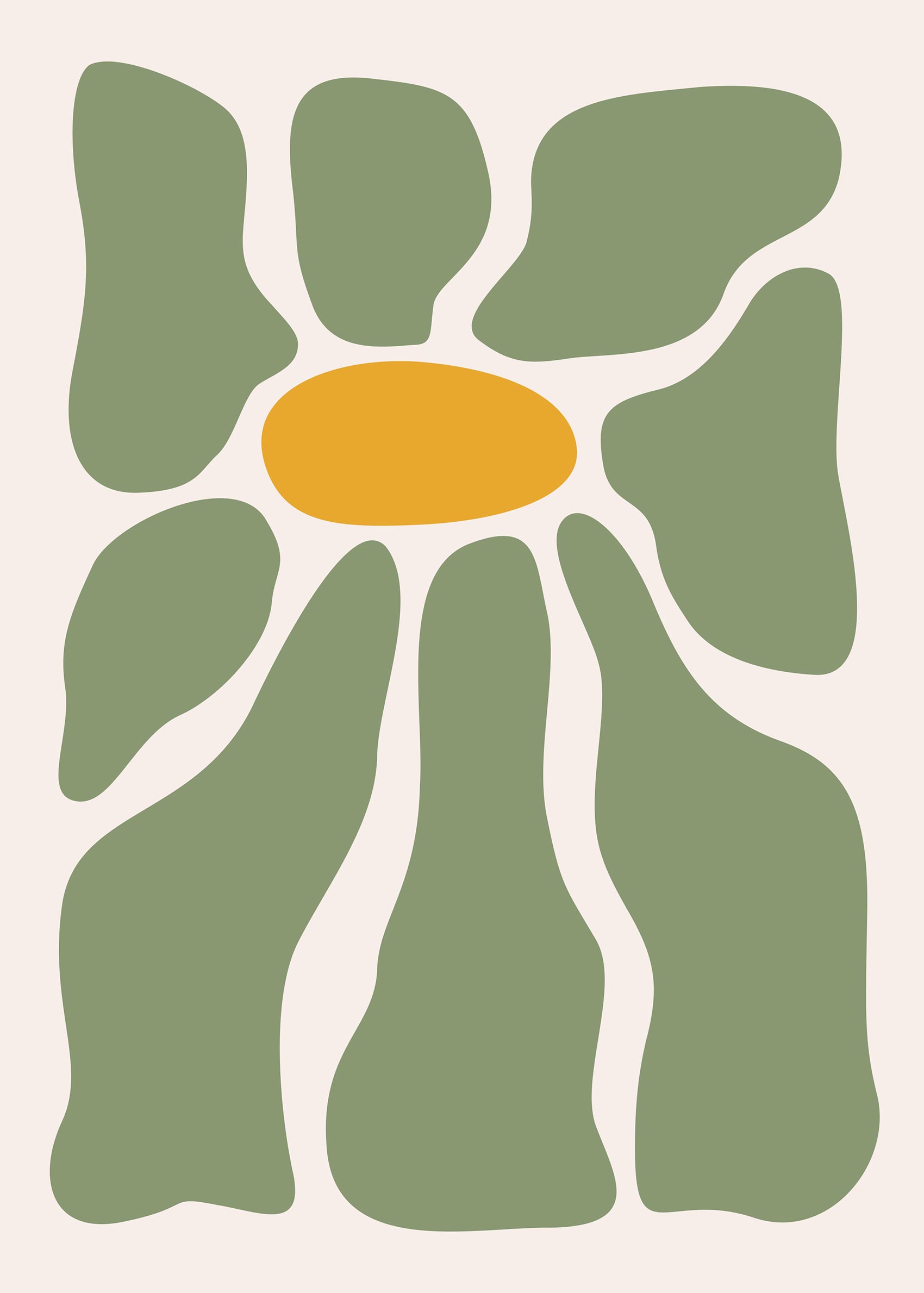 Groovy Blossom Canvas - Floral illustration (30x40 cm)