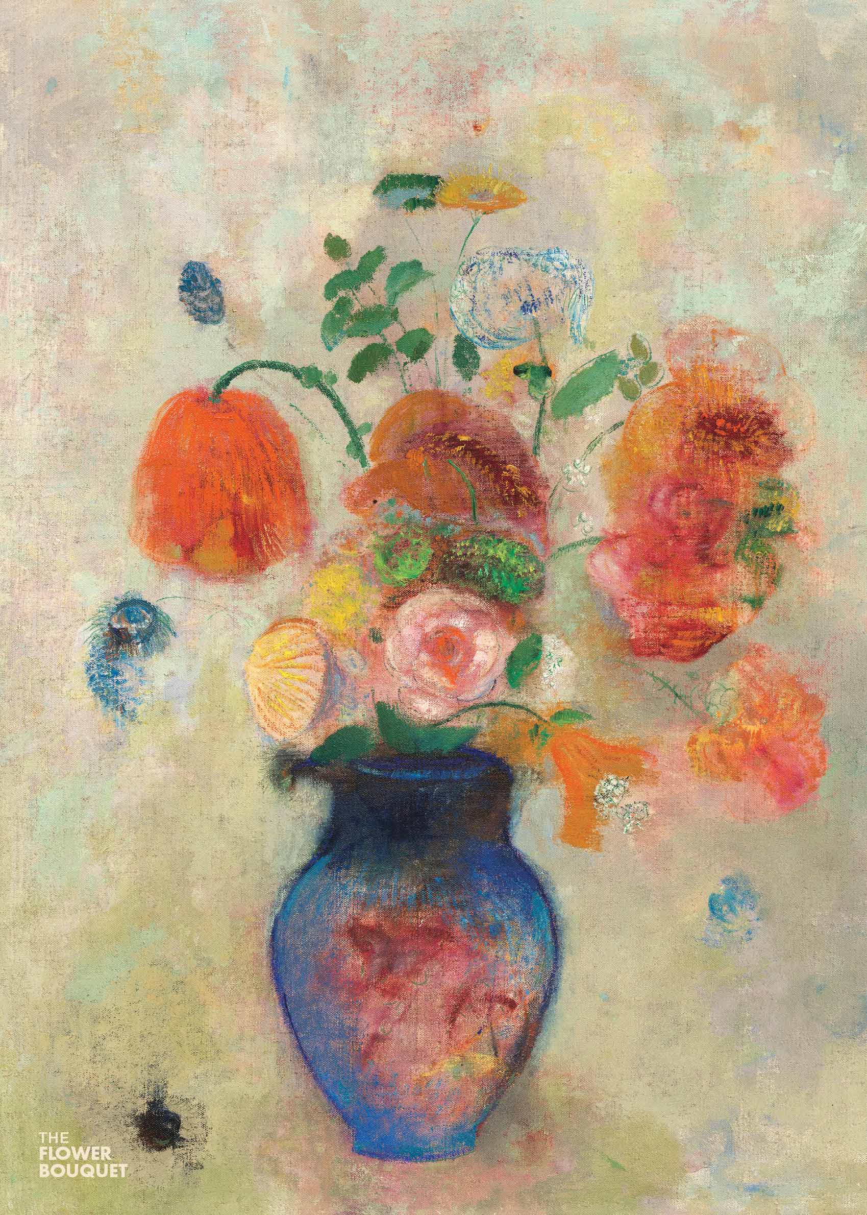 The Flower Bouquet Orange Canvas - Floral painting (50x70 cm)