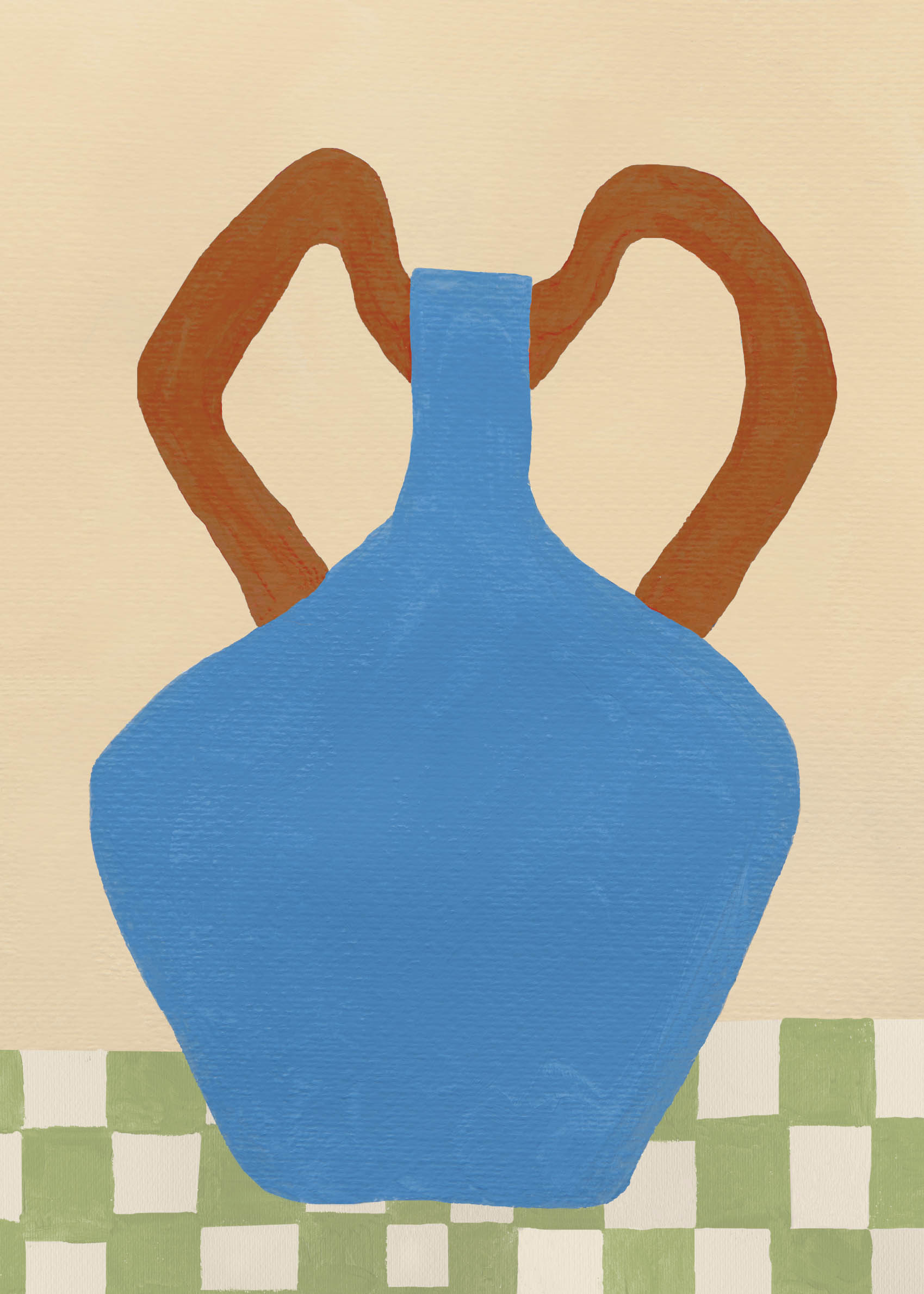 Blue Vase II Poster - Vase illustration (70x100 cm)