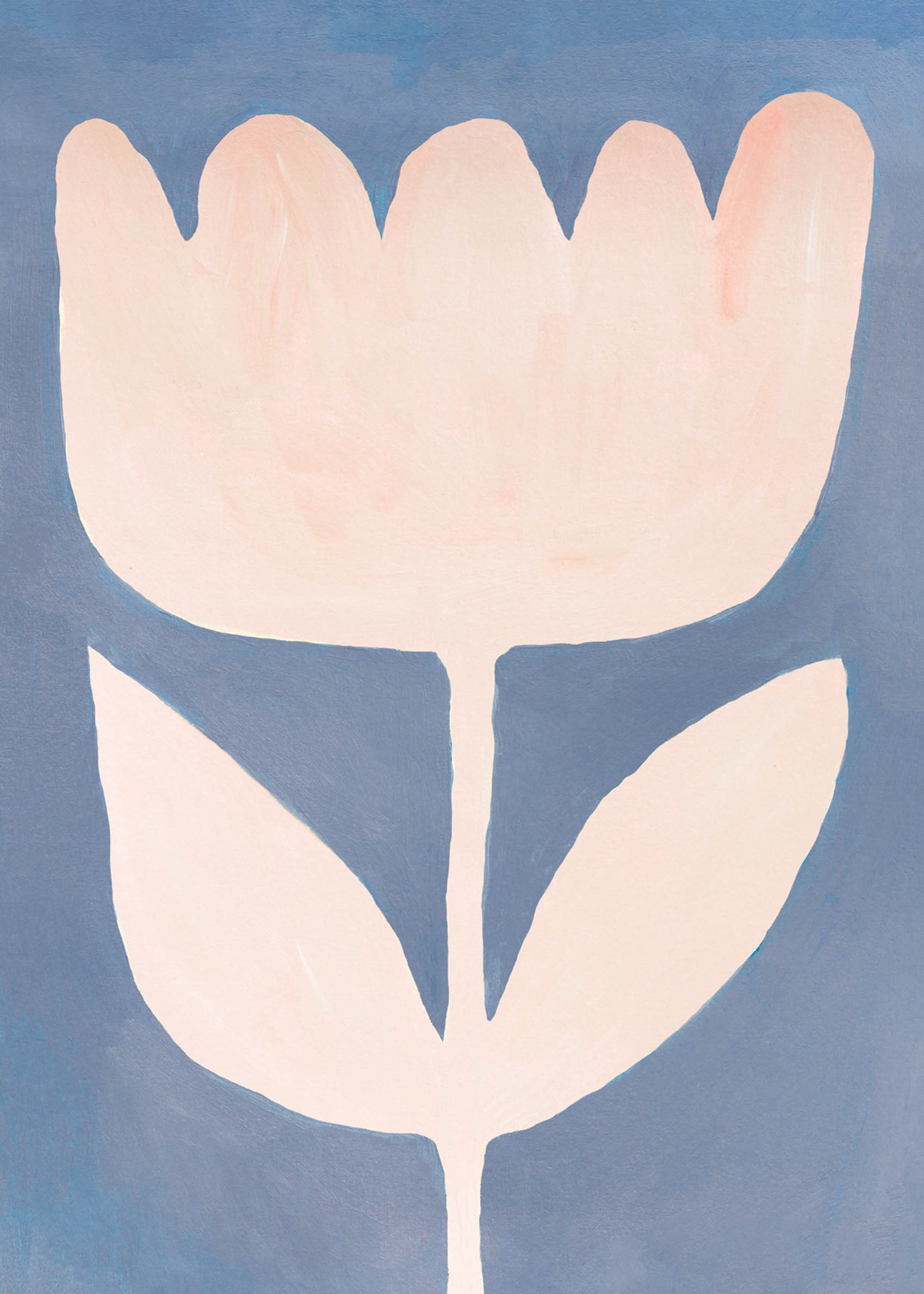 Tulip Blue Leinwand - Blumen-Grafik (30x40 cm)